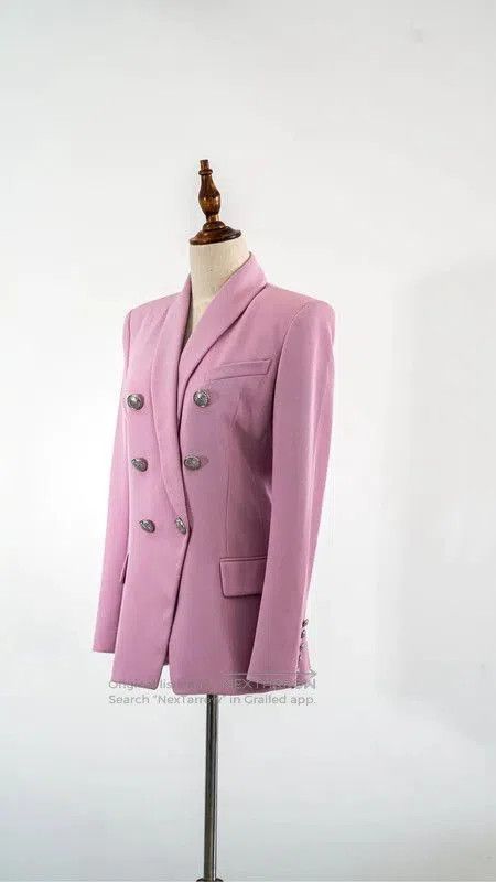 Balmain Balmain Pink Cotton Women's Jacket . Size M / US 6-8 / IT 42-44 - 1 Thumbnail