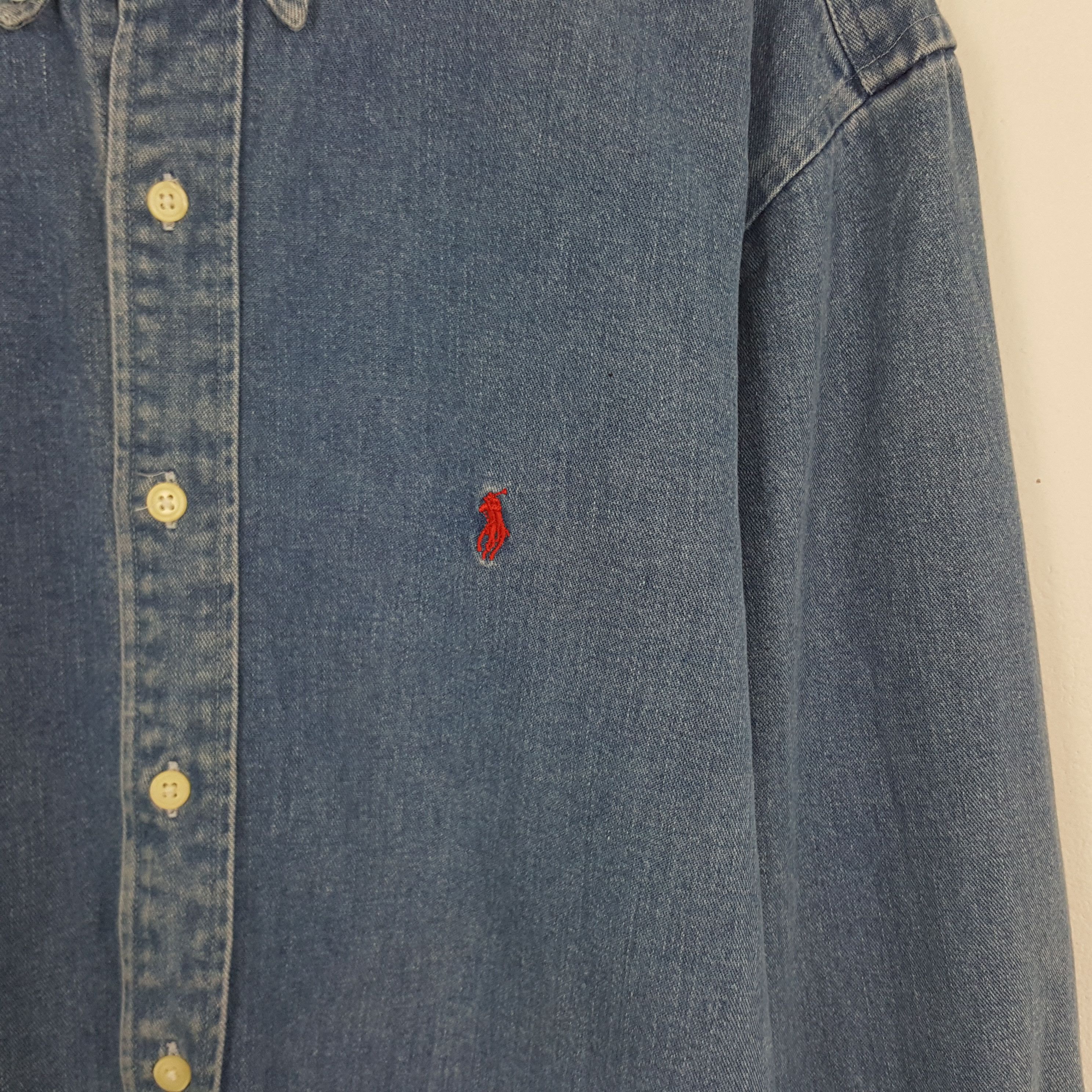 Polo Ralph Lauren × Vintage Vintage Polo Ralph Lauren Denim Button Up Shirt Size US L / EU 52-54 / 3 - 2 Thumbnail