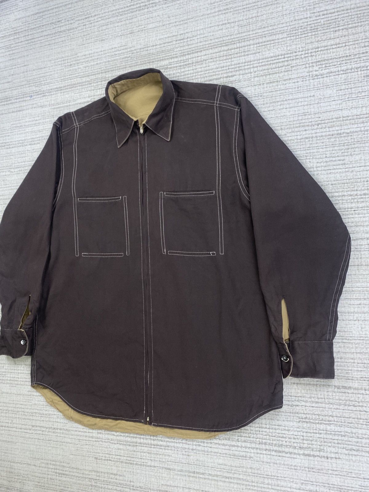 Alfred Dunhill × Designer × Vintage Vintage DUNHILL Breasted Pocket Reversible Jacket Size US M / EU 48-50 / 2 - 4 Thumbnail