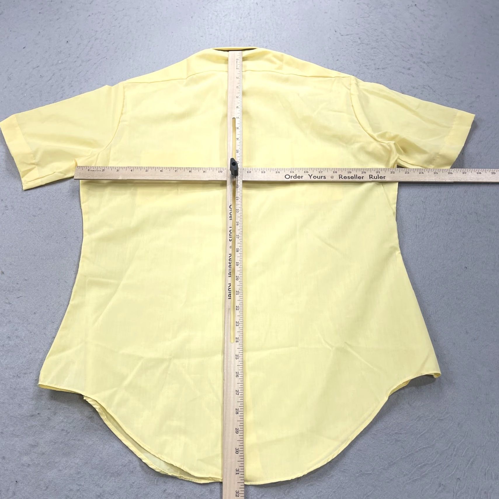Sears VINTAGE Sears Shirt Mens 15.5 Yellow Perma Prest Easy Care Short Sleeve Camp 80s Size US L / EU 52-54 / 3 - 7 Thumbnail