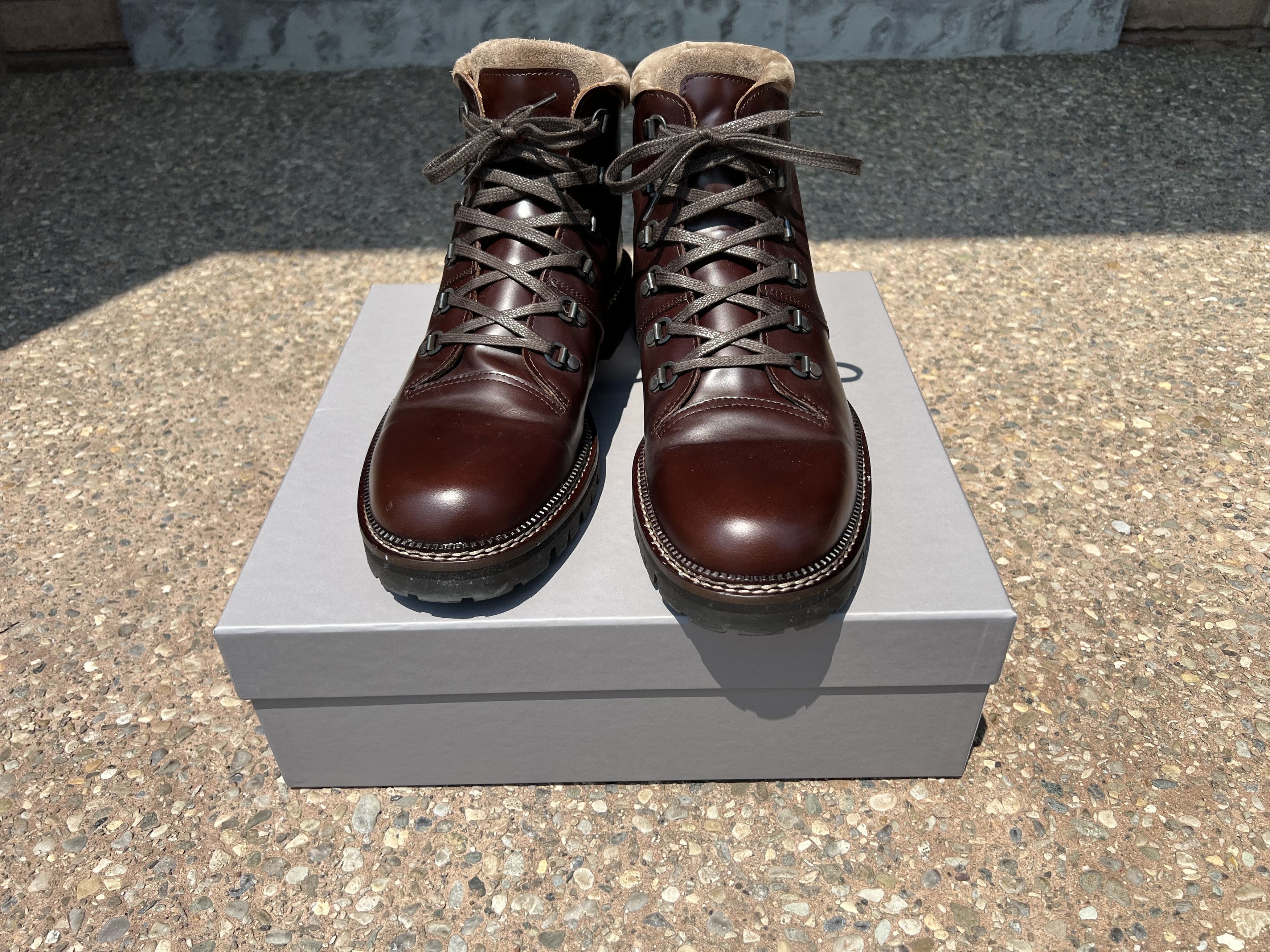 Mr P. MR P. Jacques Suede-Trimmed Glossed-Leather Boots Size US 13 / EU 46 - 11 Thumbnail