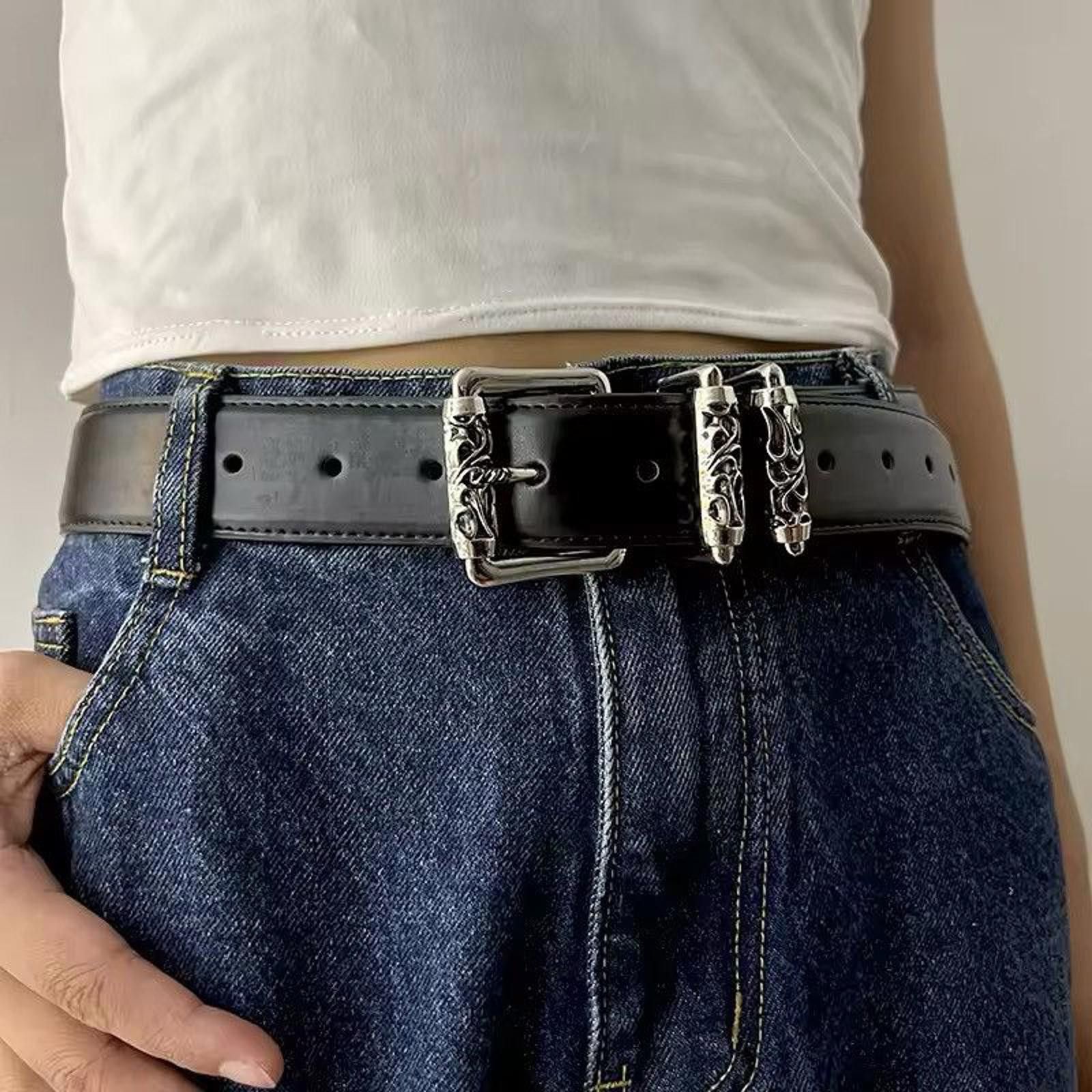 Melville Accessories Brandy Melville Silver Circle Buckle Belt