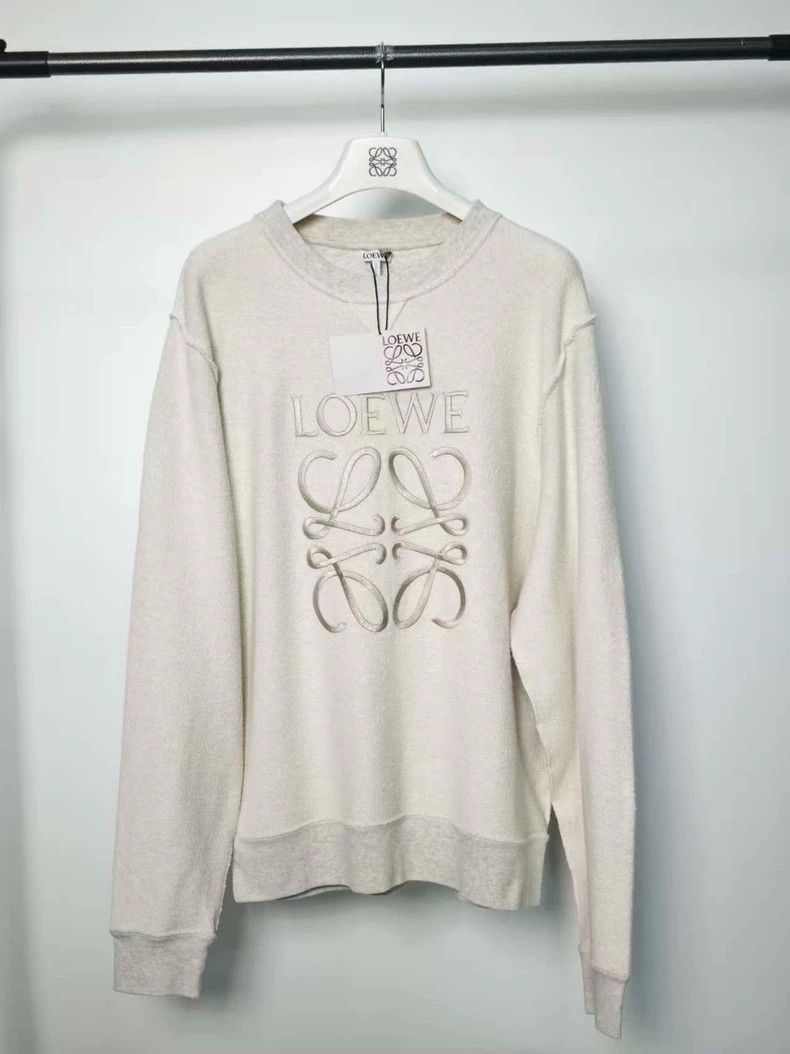 Loewe LOEWE White embroidered logo hoodie Size S / US 4 / IT 40 - 1 Thumbnail