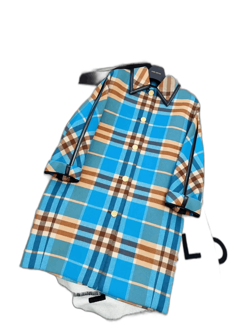 Louis Vuitton Louis Vuitton Blue Check Wool Coat-2506 Size XS / US 0-2 / IT 36-38 - 1 Thumbnail