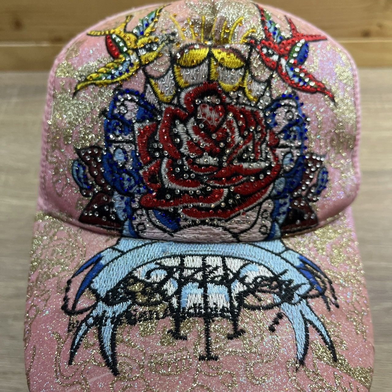 Christian Audigier vintage y2k ed hardy rose trucker hat pink Size ONE SIZE - 3 Thumbnail