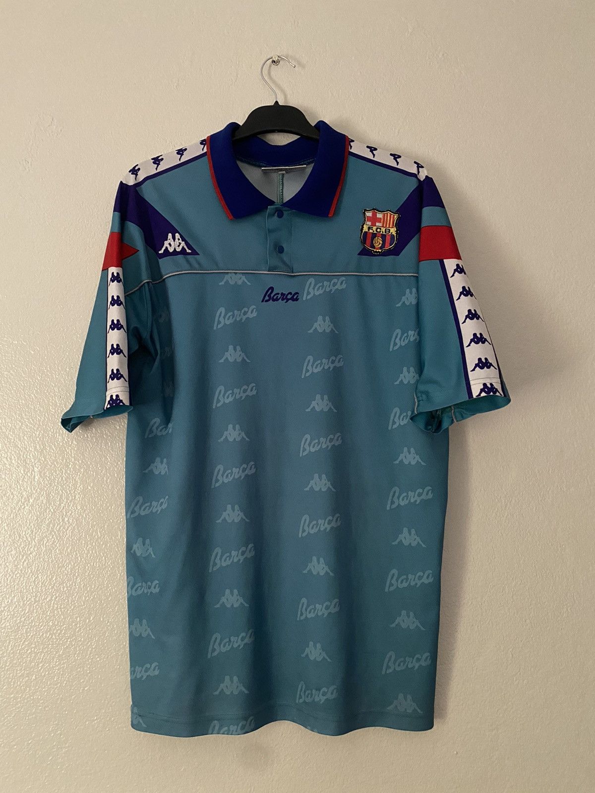 Kappa BARCELONA 1992/1994 AWAY JERSEY Size US XL / EU 56 / 4 - 3 Thumbnail