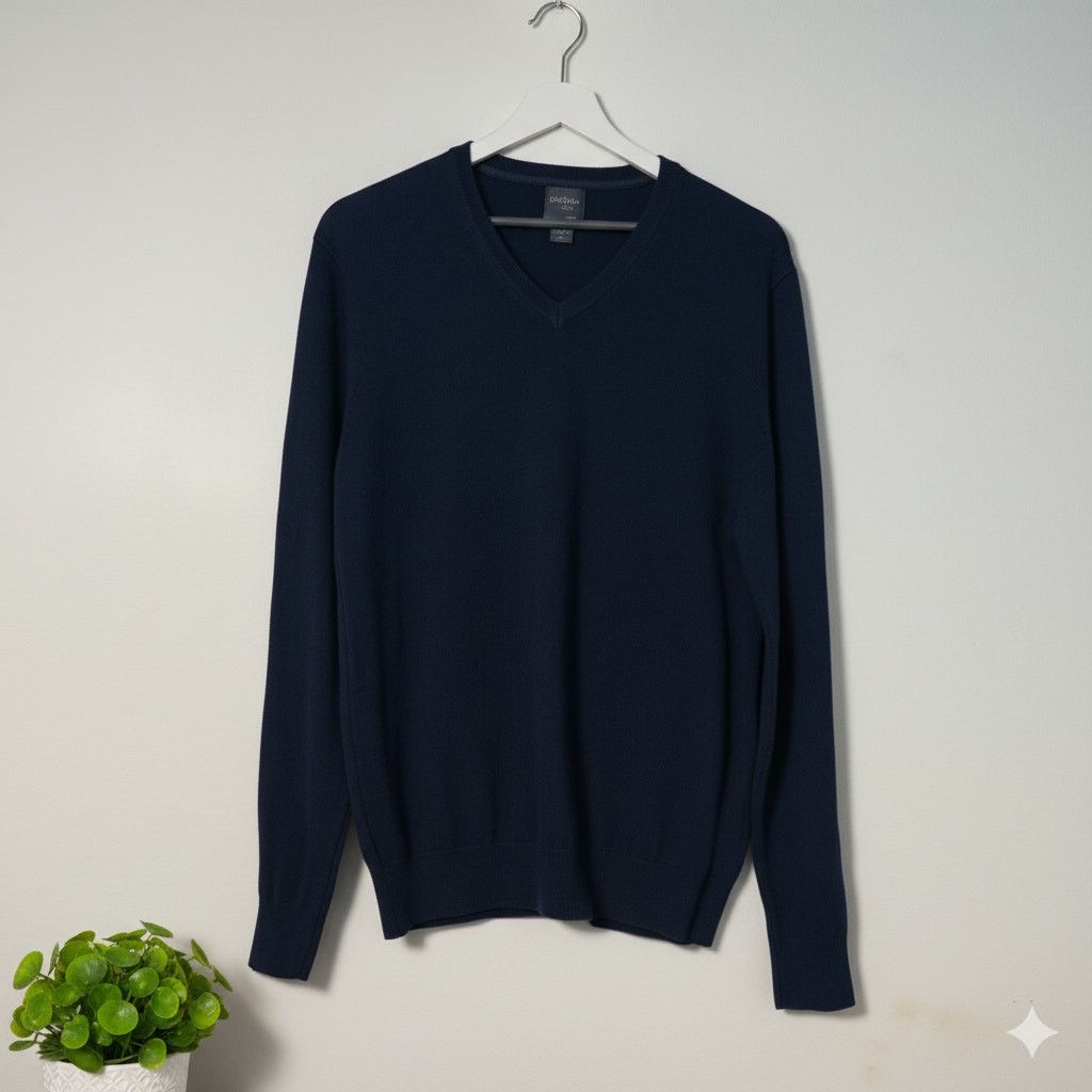 Jos. A. Bank Jos. A. Bank Traveler VNeck Tailored Fit Navy Sweater Large Size US L / EU 52-54 / 3 - 1 Thumbnail