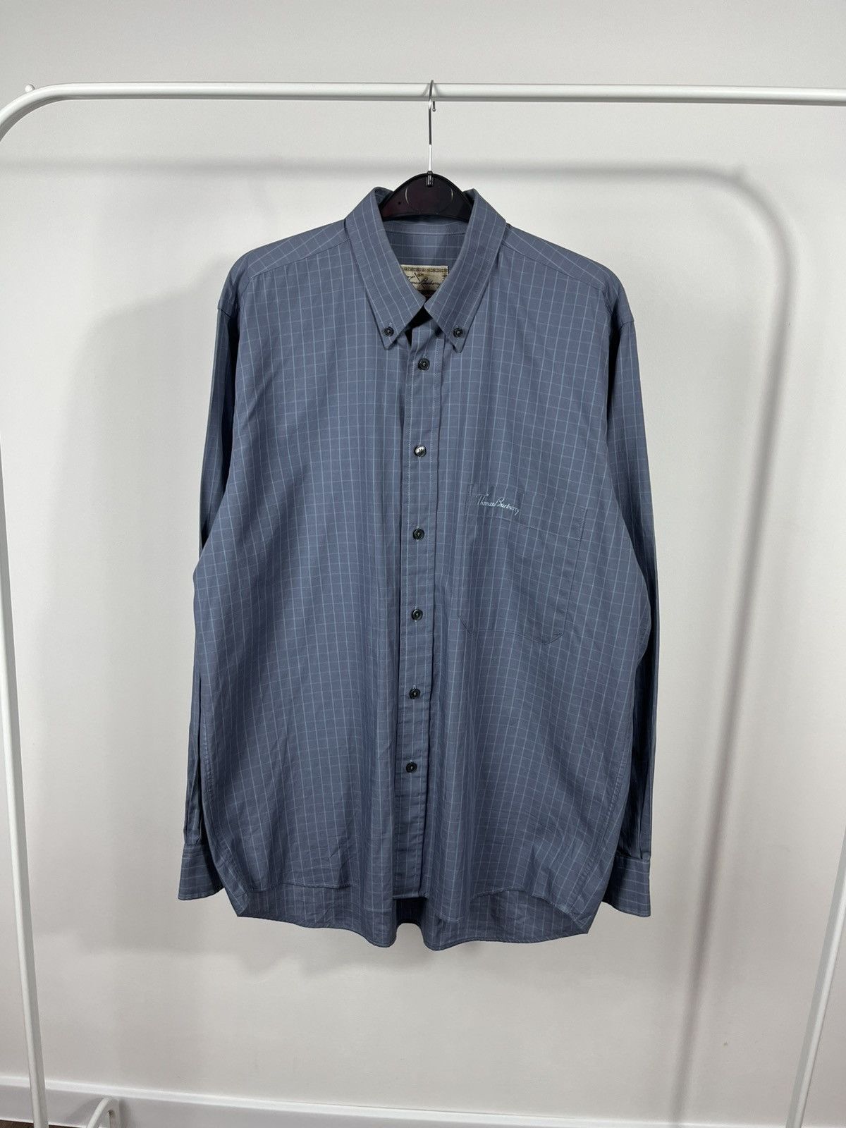 Other Thomas Burberry Blue Check Button-Up Shirt Size M Size US M / EU 48-50 / 2 - 1 Thumbnail