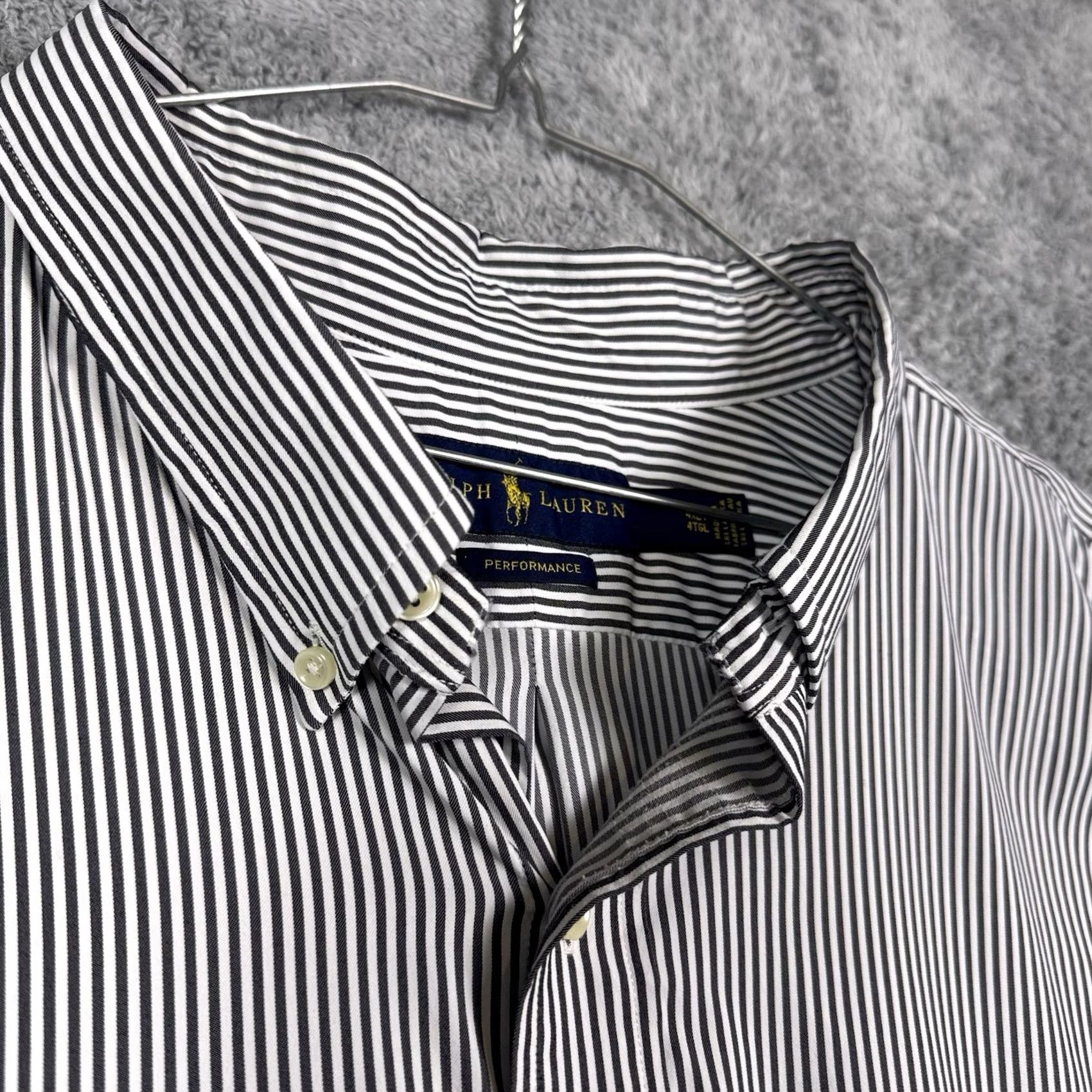 Ralph Lauren Ralph Lauren Shirt Mens 4XLT Tall Performance Nylon Stretch Wicking Pinstripe Shirt Size US XXL / EU 58 / 5 - 2 Thumbnail