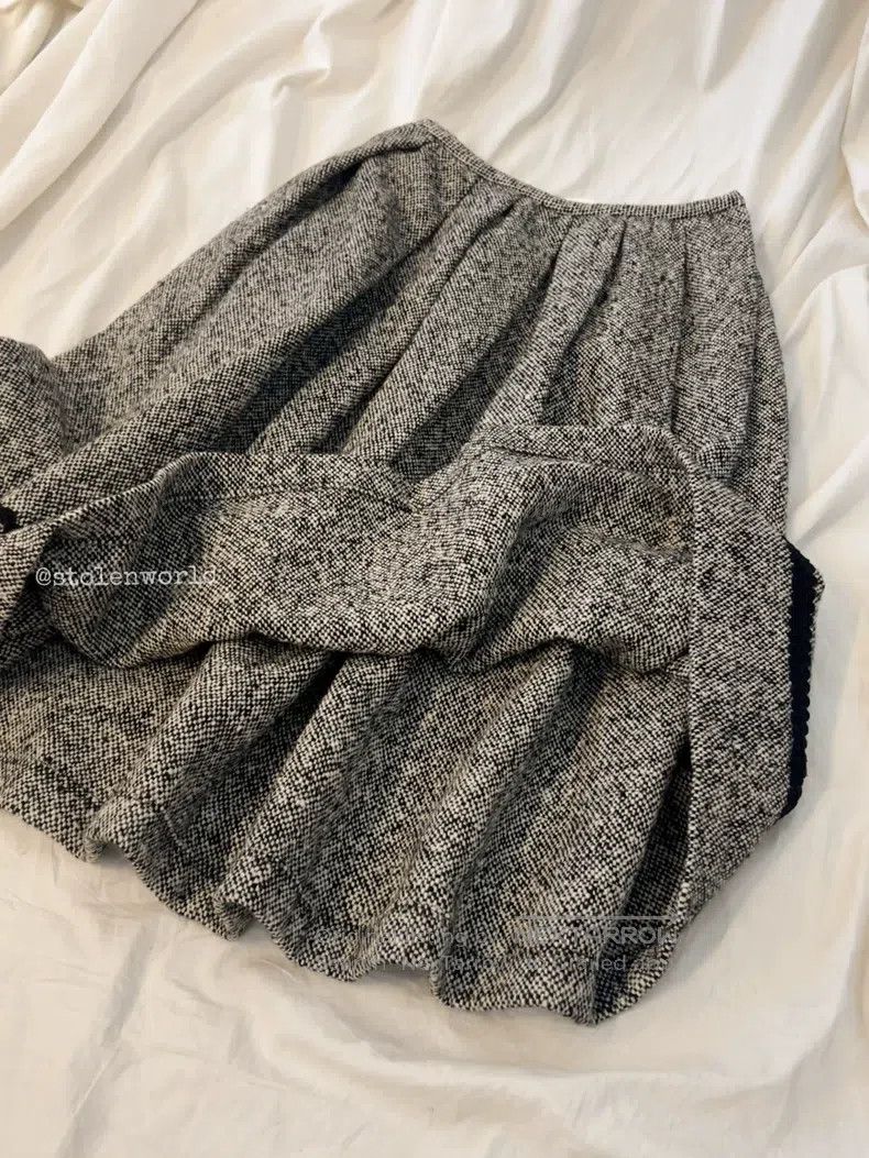 Comme des Garcons Comme Des Garcons size M Wool Tweed Pleated Skirt Size 22" - 3 Thumbnail