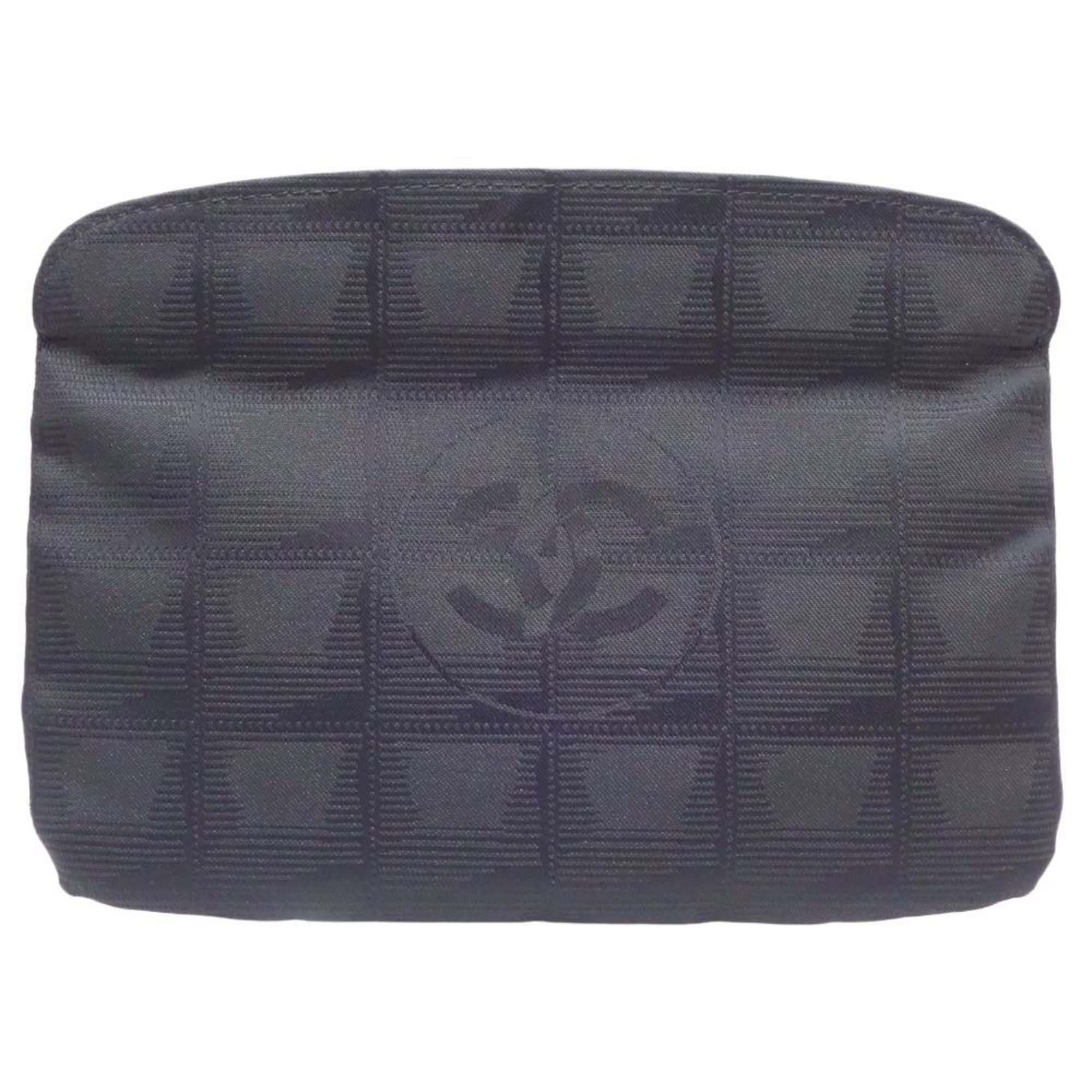 image of Chanel New Travel Line Pouch Nylon Black 083750, Women's