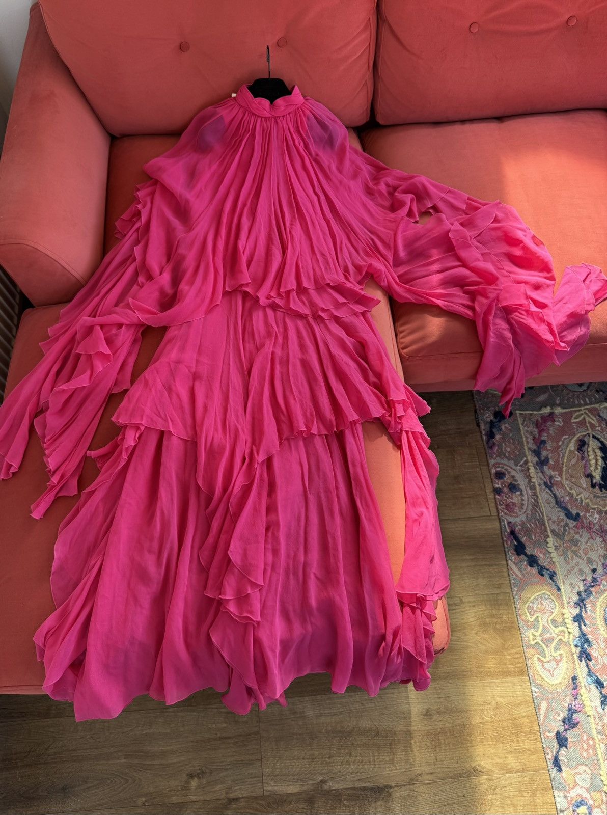 Gucci Gucci New £6500 silk layered pink maxi dress, size XS, 38 IT Size XS / US 0-2 / IT 36-38 - 14 Thumbnail