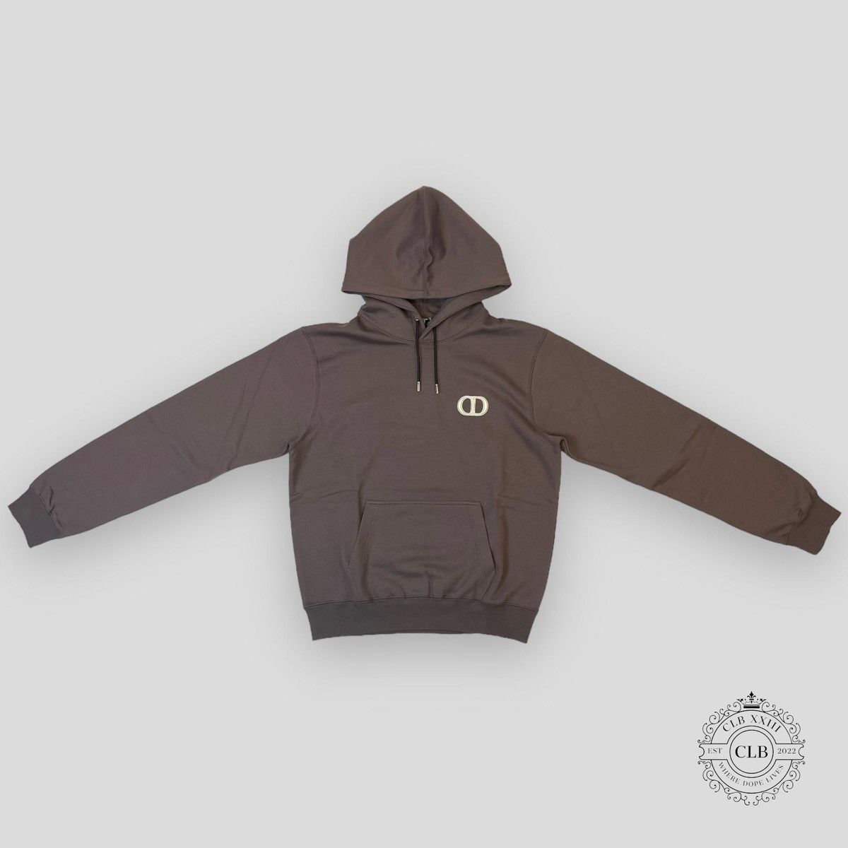 DIOR CD ICON HOODED SWEATSHIRT - DARK BROWN