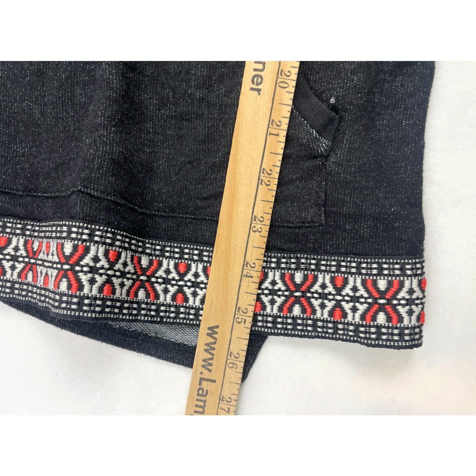 Vintage Maurices Sweater Women's Size Medium Black V-Neck Hoodie Long Sleeve Drawstring Pullover Size L / US 10 / IT 46 - 6 Thumbnail