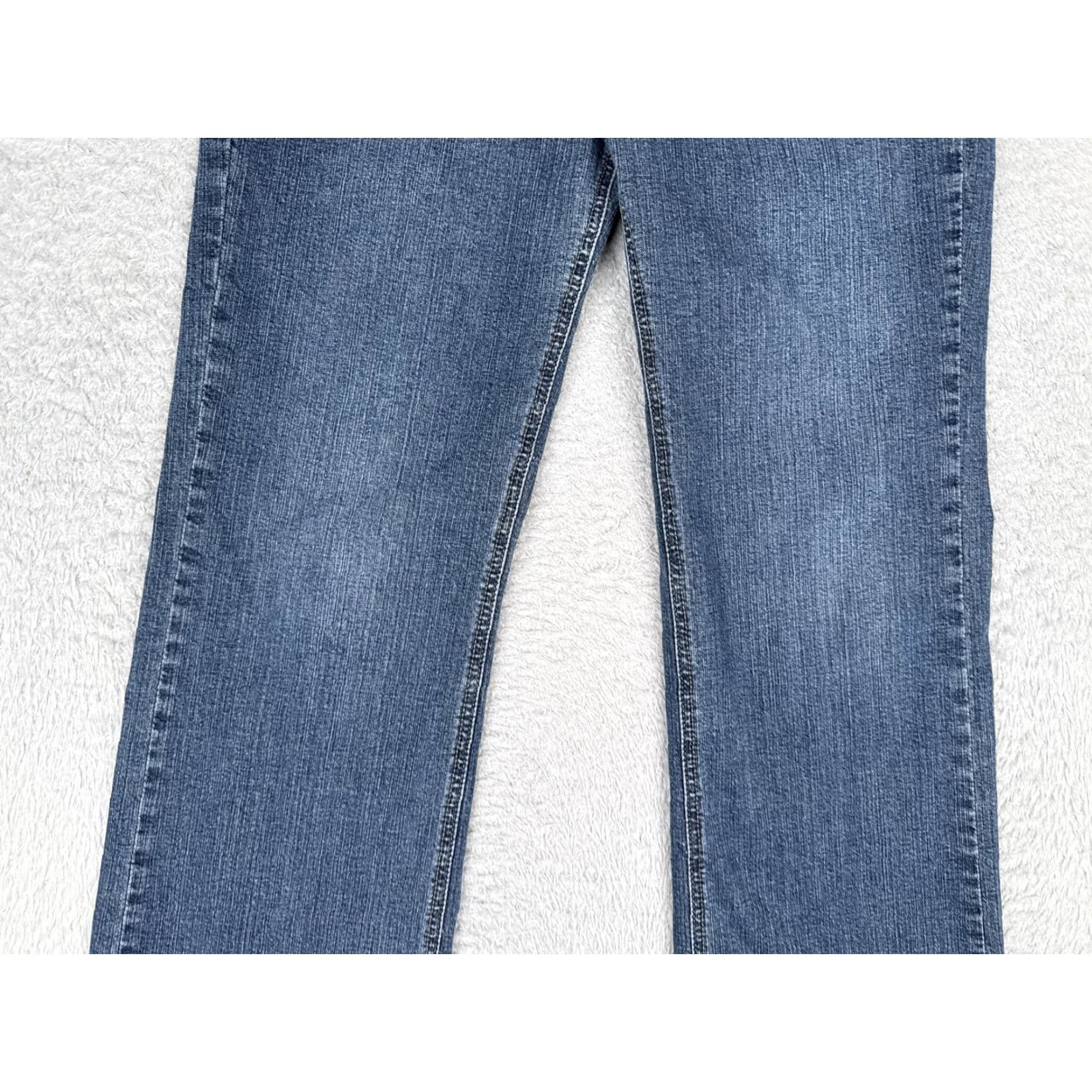 DKNY VINTAGE DKNY Jeans Straight Jeans Womens 12 Blue Mid Rise Distressed Denim 32x30 Raw Hem Size 34" / US 12 / IT 48 - 3 Thumbnail