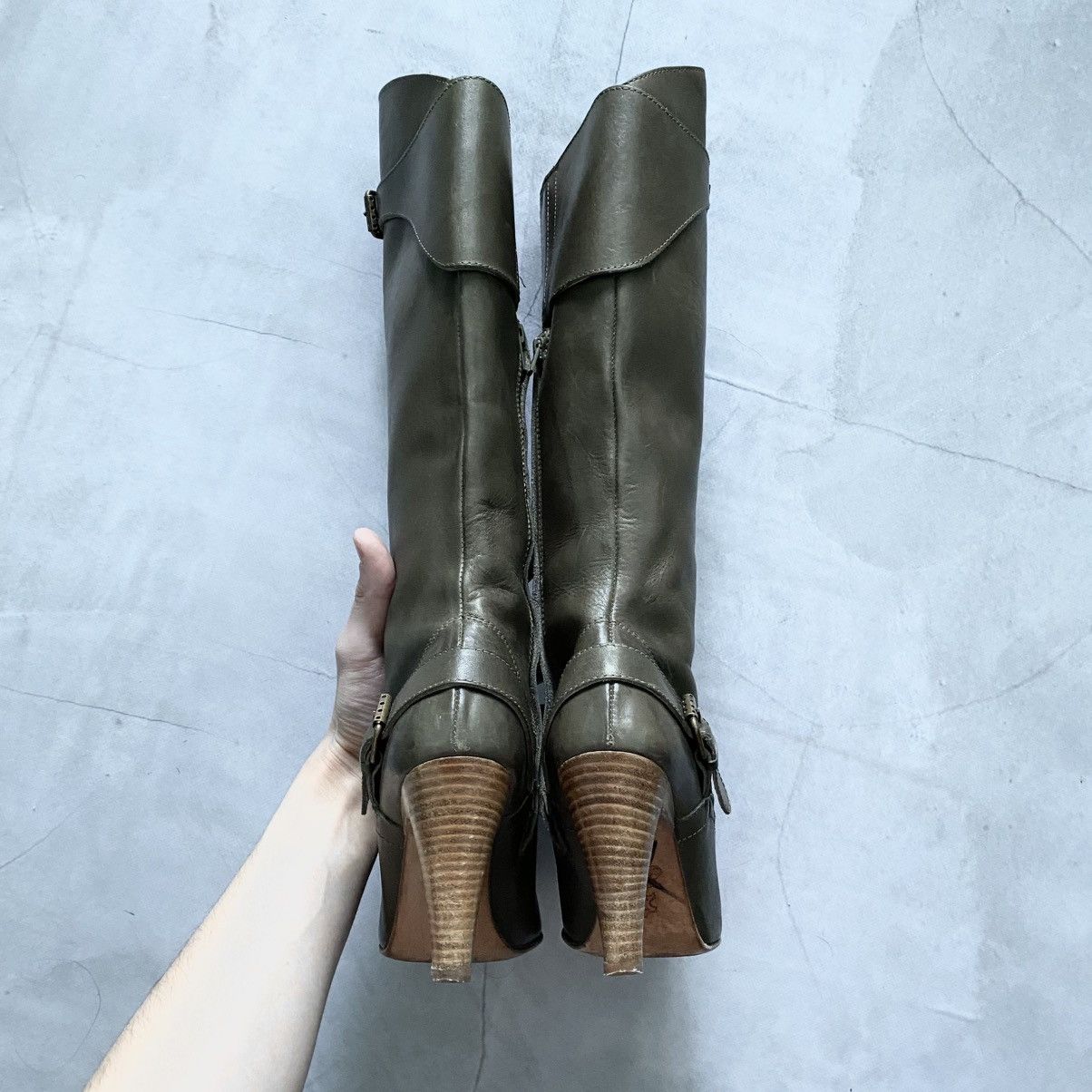 Diesel × Japanese Brand Vintage Diesel Style Lab Leather High Heels Boots Size US 6 / IT 36 - 8 Thumbnail