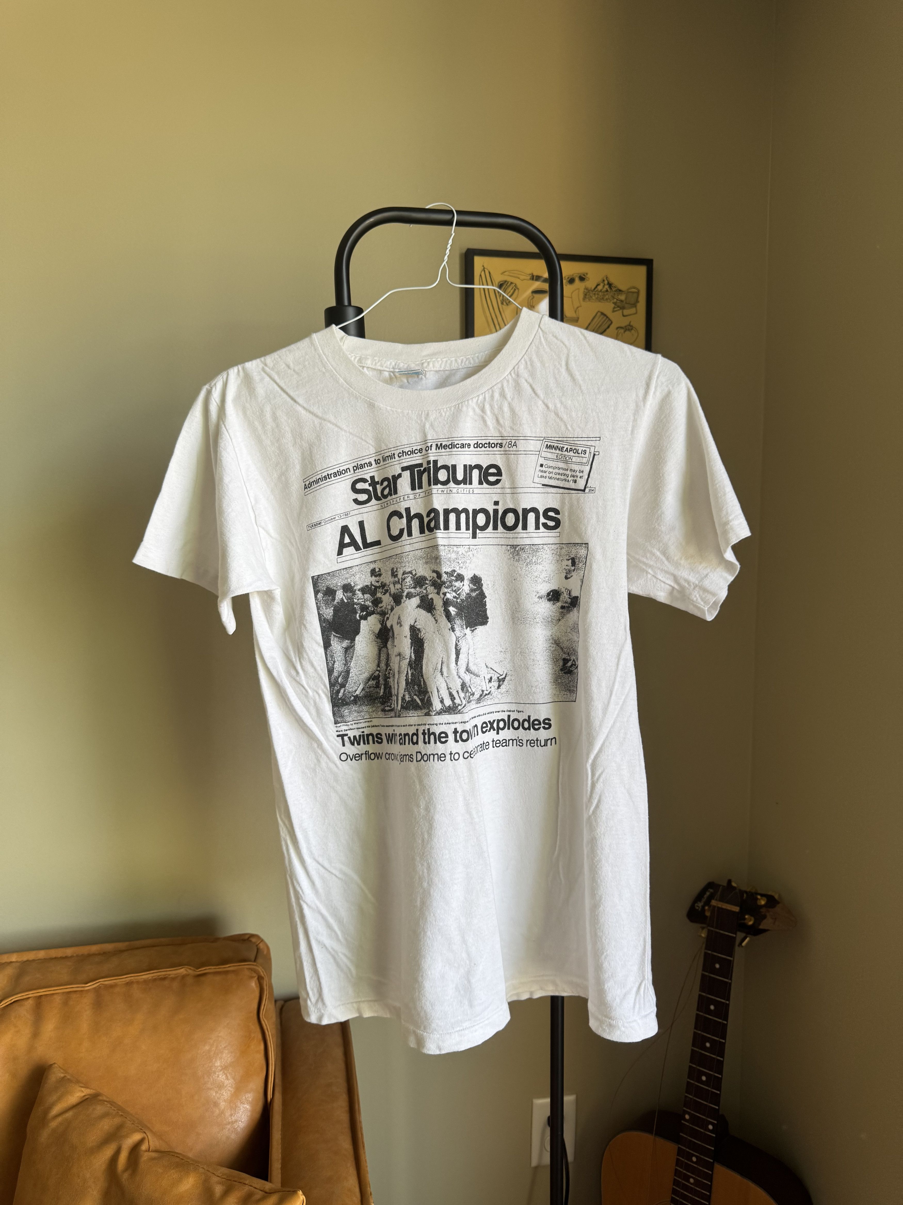 Vintage Vintage 1987 Star Tribune Minnesota Twins Tee - White - L Size US L / EU 52-54 / 3 - 1 Thumbnail
