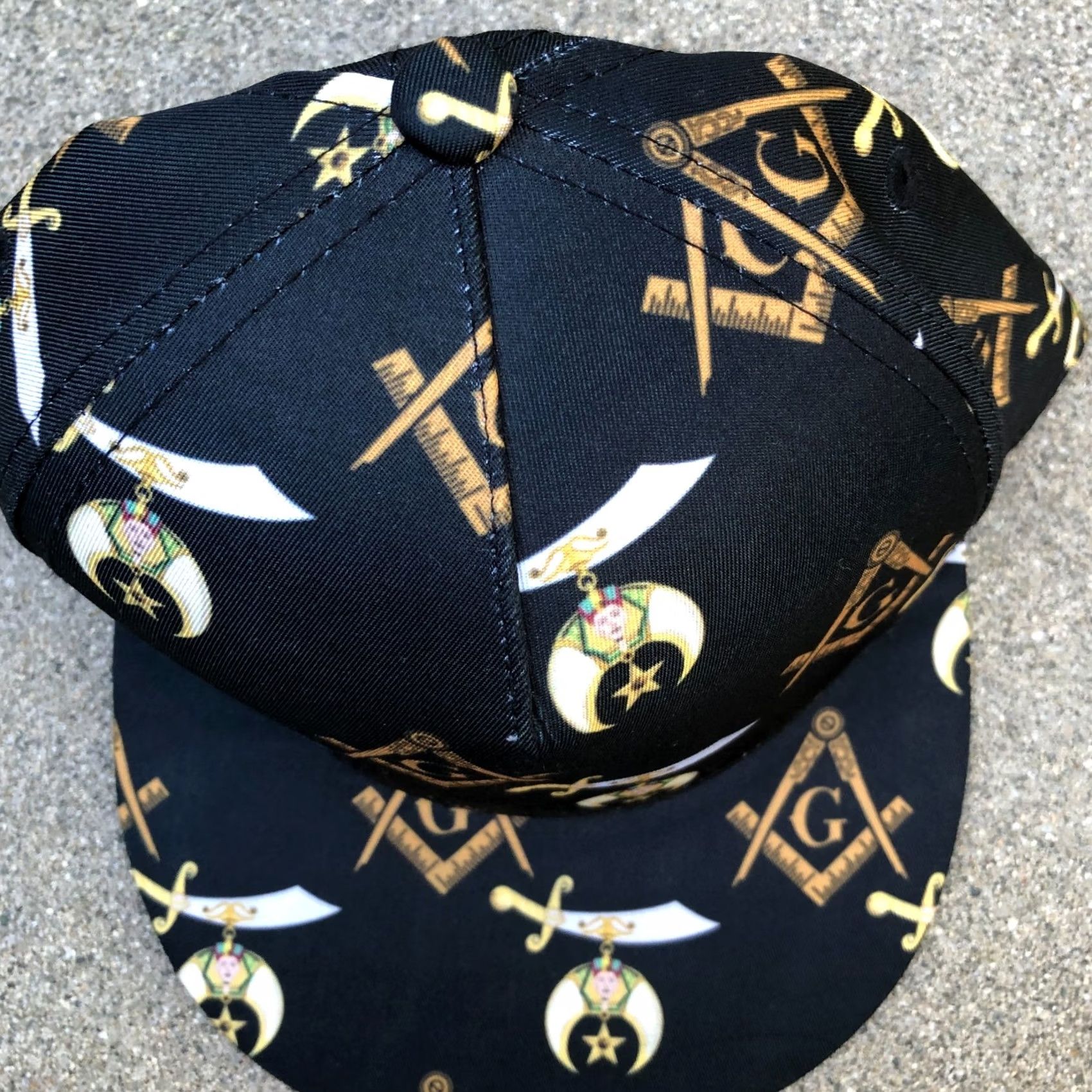Vintage FREEMASON Snapback Hat Men's One Size Black Adjustable Cap Size ONE SIZE - 3 Thumbnail