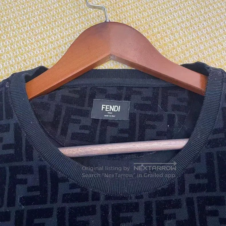 Fendi Fendi Black velvet double F full print short-sleeve Size US M / EU 48-50 / 2 - 4 Thumbnail