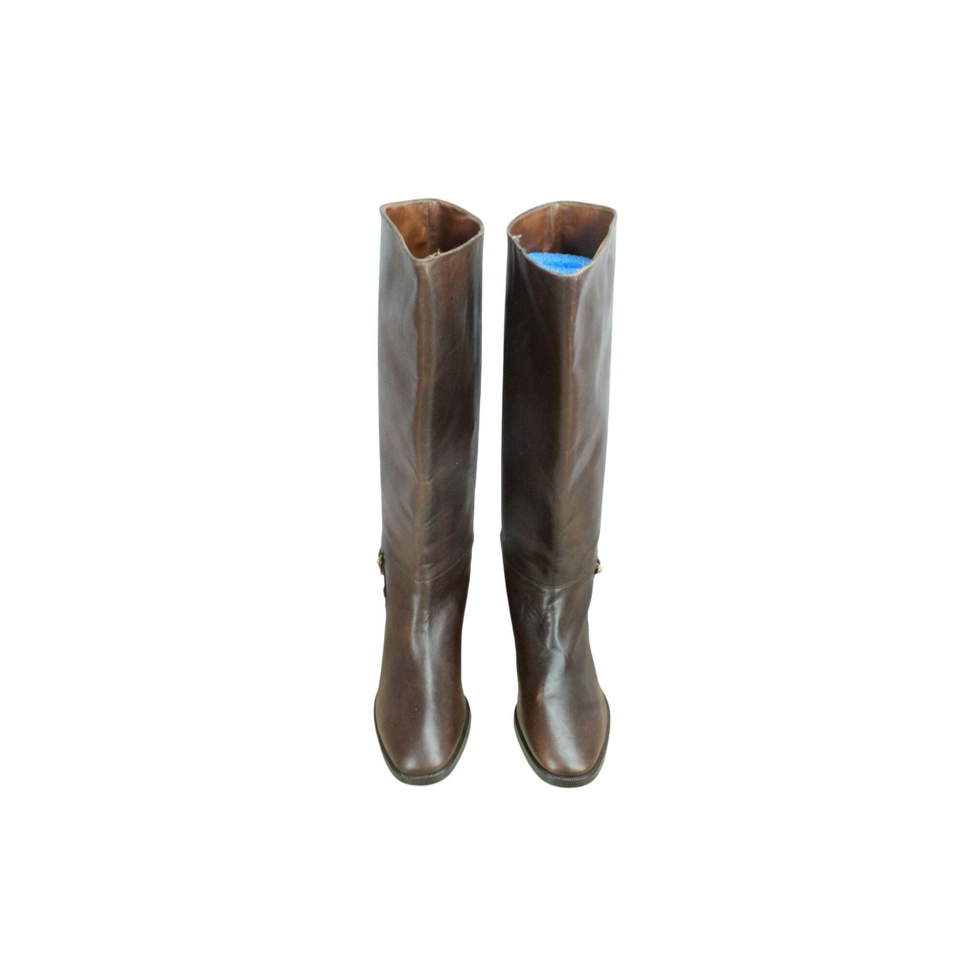 Etienne Aigner Etienne Aigner Women’s Dark Brown Leather Derby Boots Size US 6 / IT 36 - 5 Thumbnail