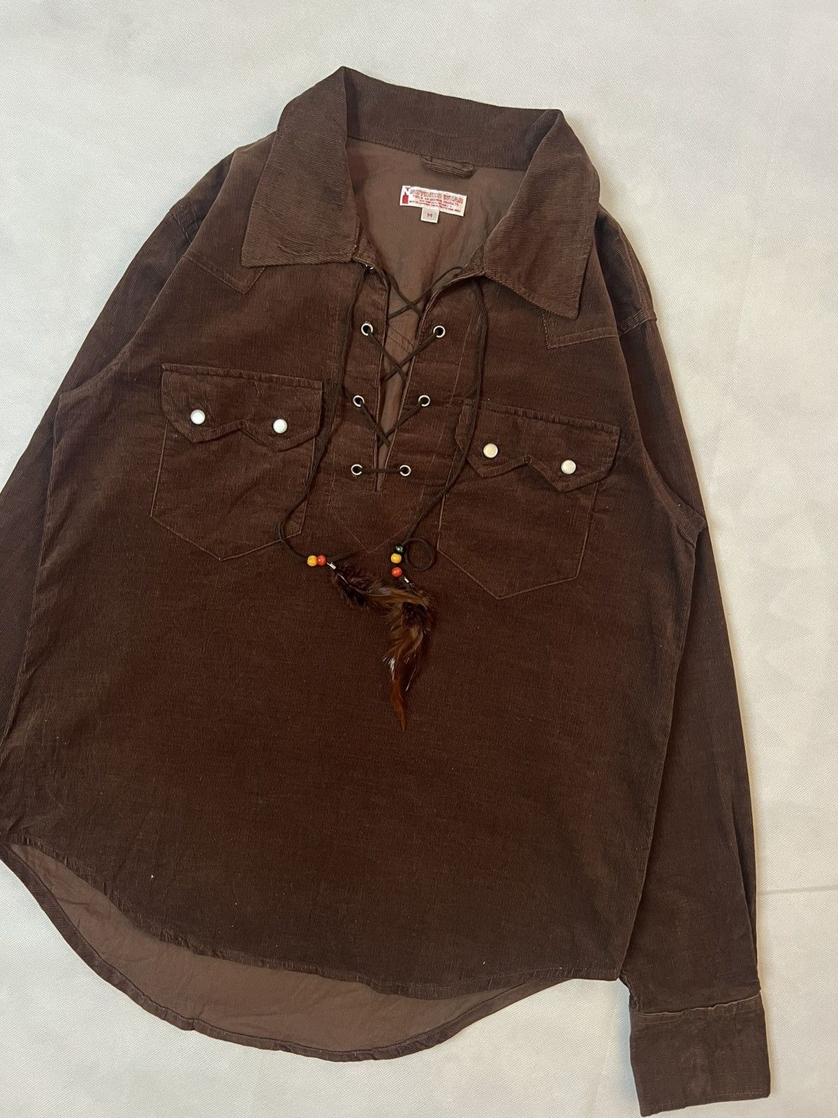 Japanese Brand Vtg Neyries Wear Western Brown Corduroy Shirt Size US M / EU 48-50 / 2 - 6 Thumbnail