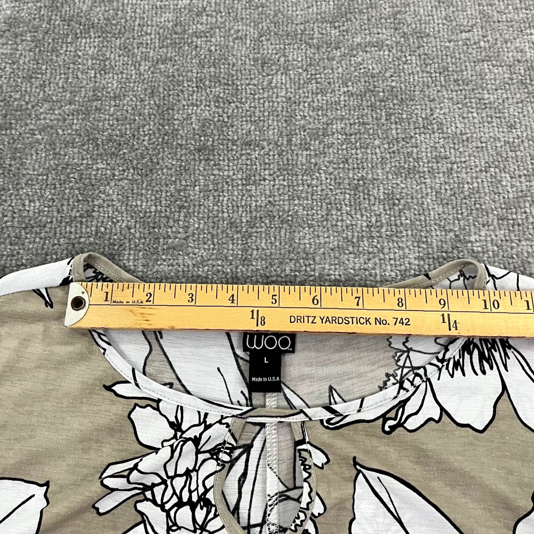 Vintage **CLARA SUN WOO Womens Large Floral Tunic Shirt 3/4 Sleeve** User: **CLARA SUN WOO Large Floral Tunic Shirt for Women 3/4 Sleeve** Size L / US 10 / IT 46 - 4 Thumbnail