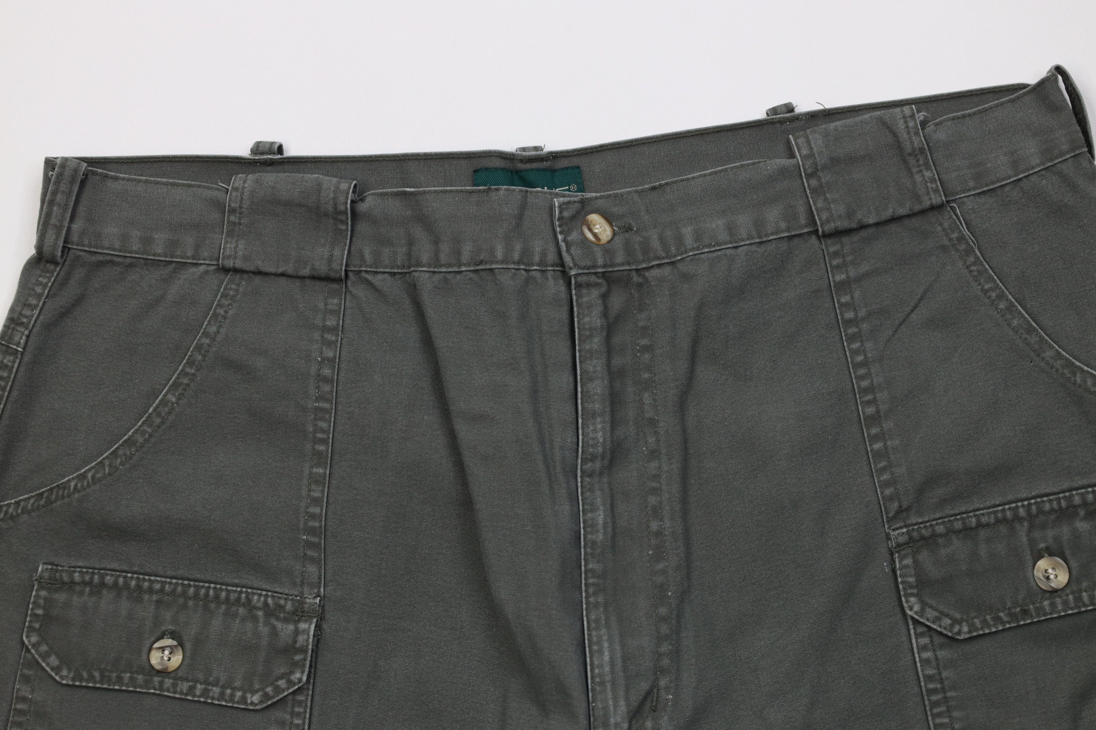 Vintage Vintage 90s Streetwear Hiking Canvas Cargo Shorts Green Size US 40 / EU 56 - 2 Thumbnail