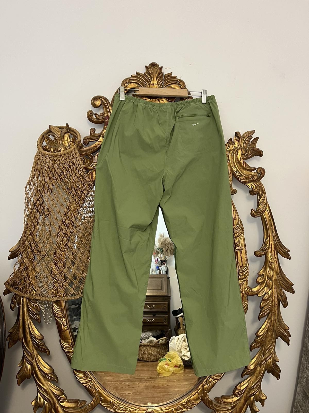 Vintage Vintage Nike Zip Leg Nylon Drill GREEN Pants Joggers Size US 31 - 1 Thumbnail