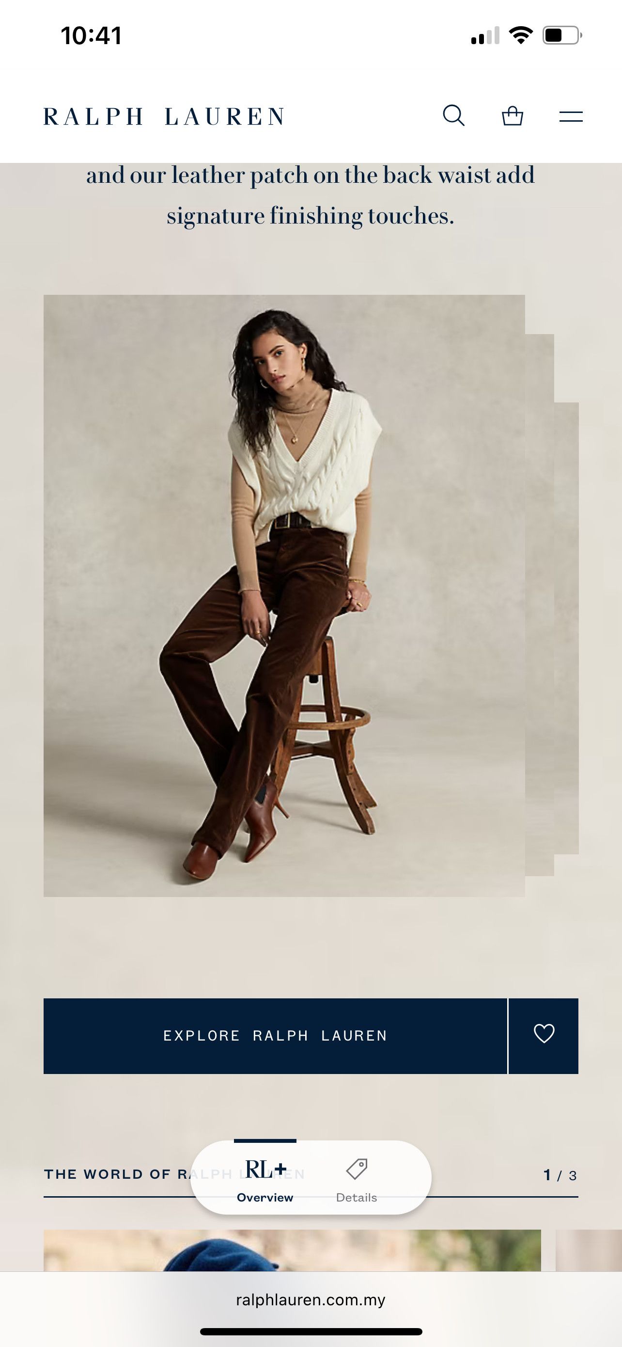 Polo Ralph Lauren Straight Fit High-Rise Corduroy Trousers Pant Size 26" / US 2 / IT 38 - 15 Thumbnail
