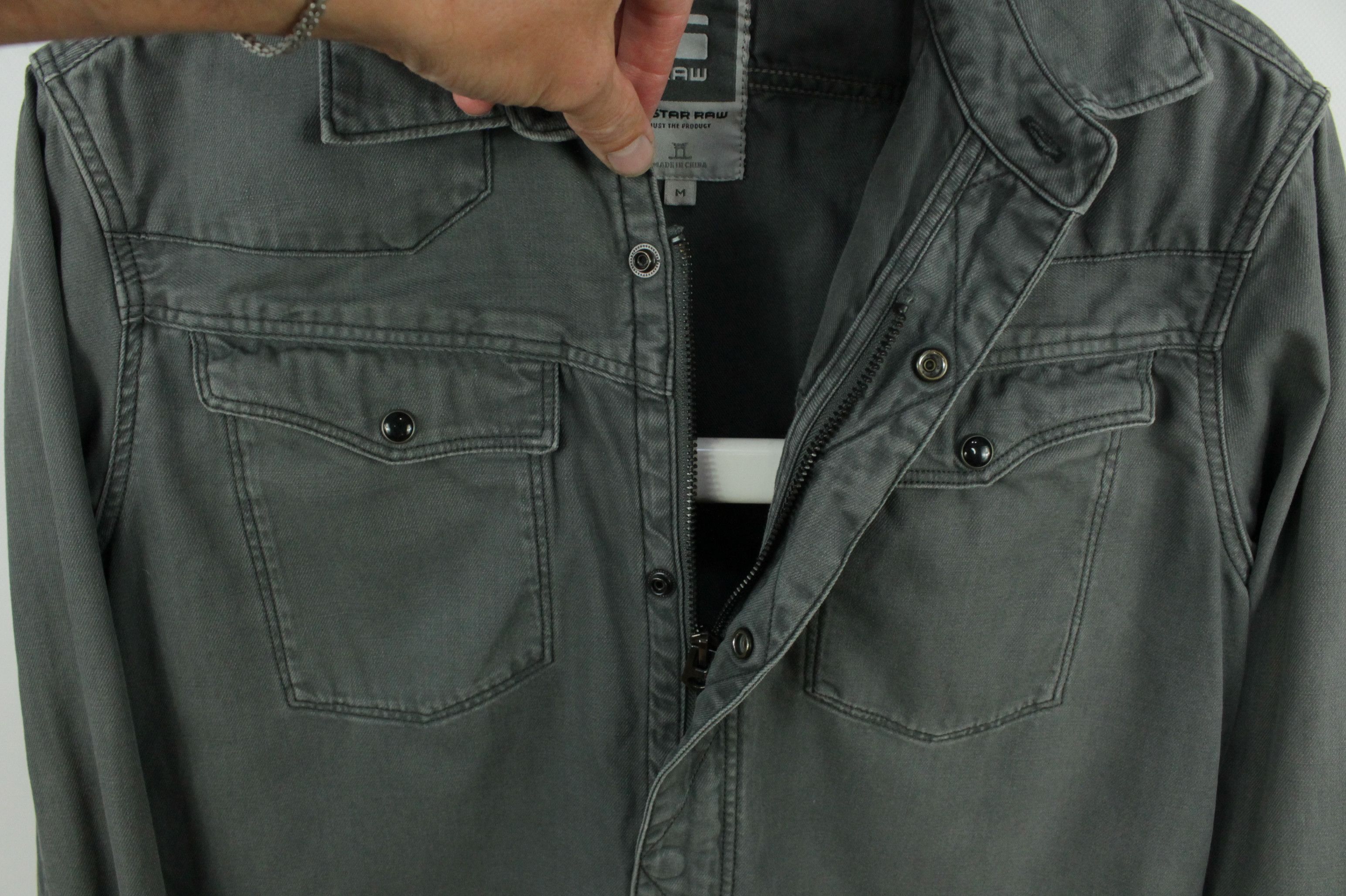 G-Star G-Star Raw Tailor Gray Denim Slim Fit Zip Shirt Size US M / EU 48-50 / 2 - 3 Thumbnail