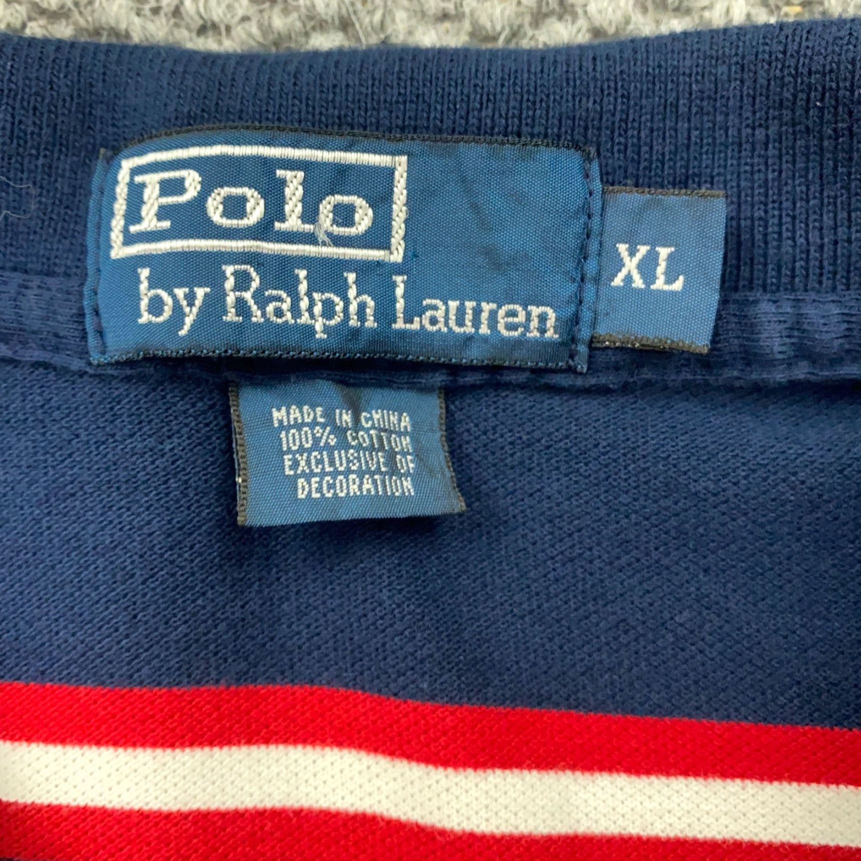 Polo Ralph Lauren VINTAGE Polo Ralph Lauren Shirt Mens XL Blue Striped Short Sleeve Pony Size US XL / EU 56 / 4 - 4 Thumbnail