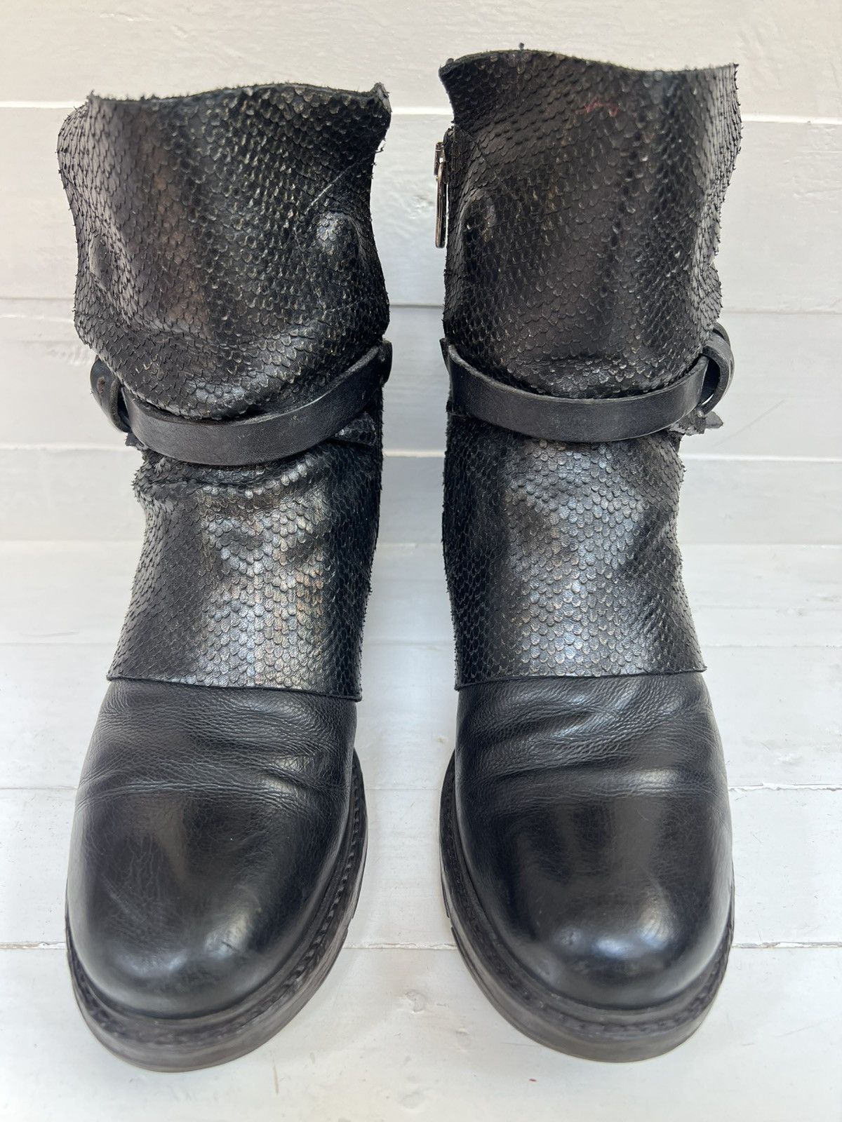 A.S.98 Airstep AS98 Black Leather Boho Biker Ankle Boots Size US 7 / EU 40 - 5 Thumbnail