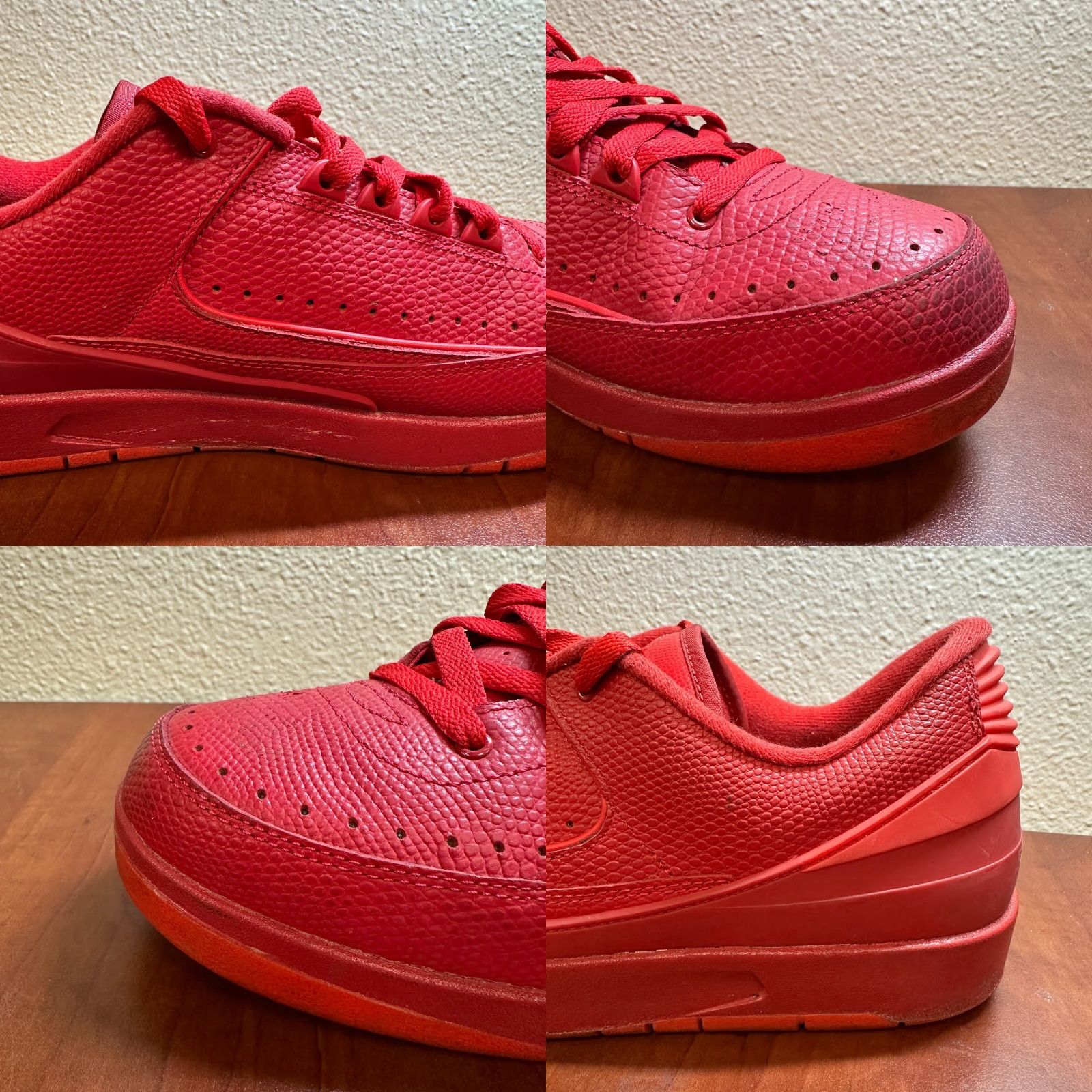 Jordan Brand VINTAGE Jordan 2 Retro Shoes Mens 12 Red Leather Low Top Gym Basketball 832819-606 Size US L / EU 52-54 / 3 - 9 Thumbnail