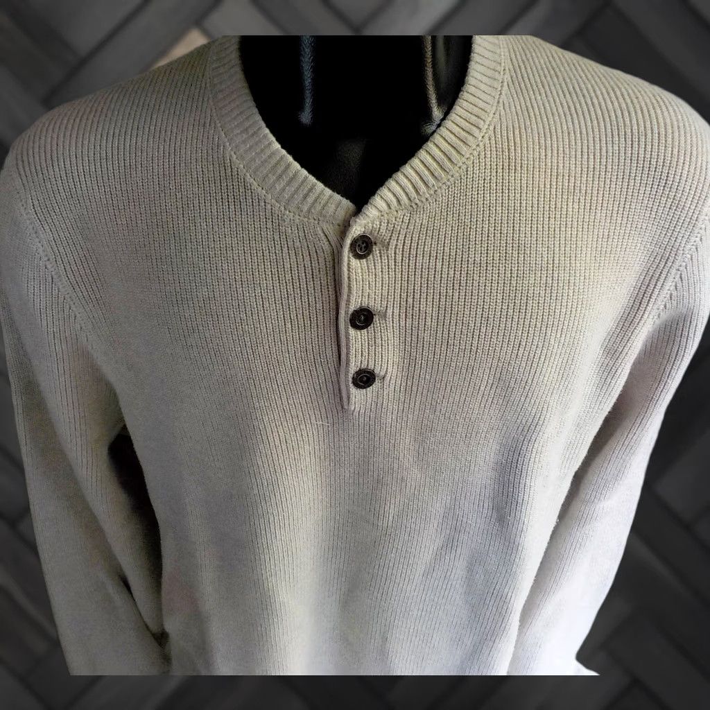 Eddie Bauer Eddie Bauer Henley Pullover Sweater 100% Cotton Ivory XL Mens Adults Regular Size Shirt Pullover 3 Button Size US XL / EU 56 / 4 - 1 Thumbnail