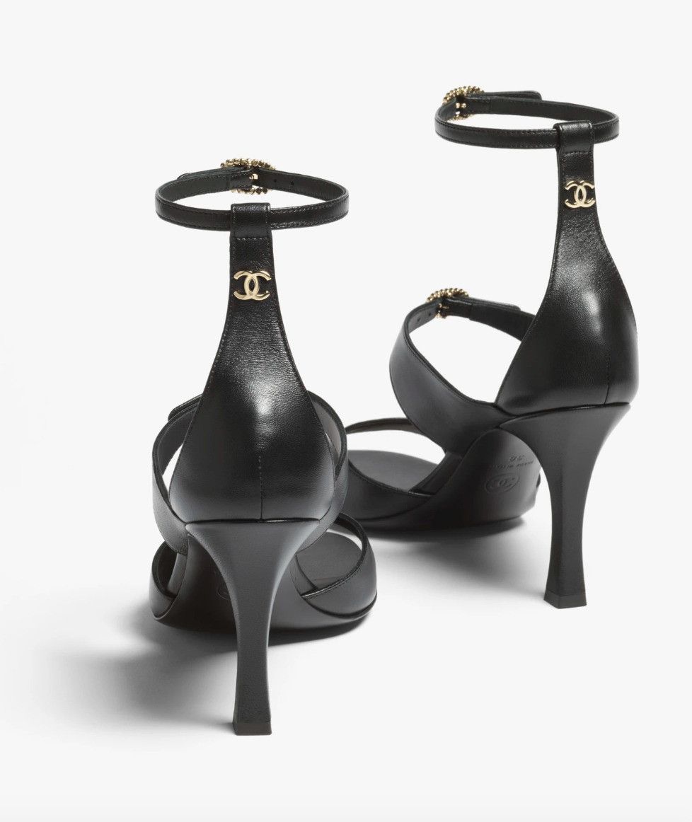 Chanel o1h1sh10526 Heeled Sandals in Black Size US 9.5 / IT 39.5 - 3 Thumbnail