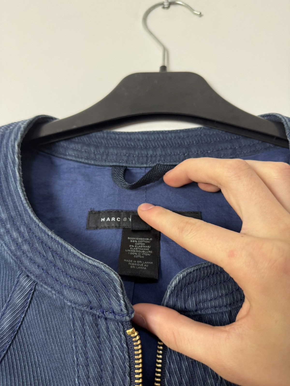 Marc by Marc Jacobs Marc Jacobs Navy Denim rider jacket Luxury Designer Size S / US 4 / IT 40 - 7 Thumbnail