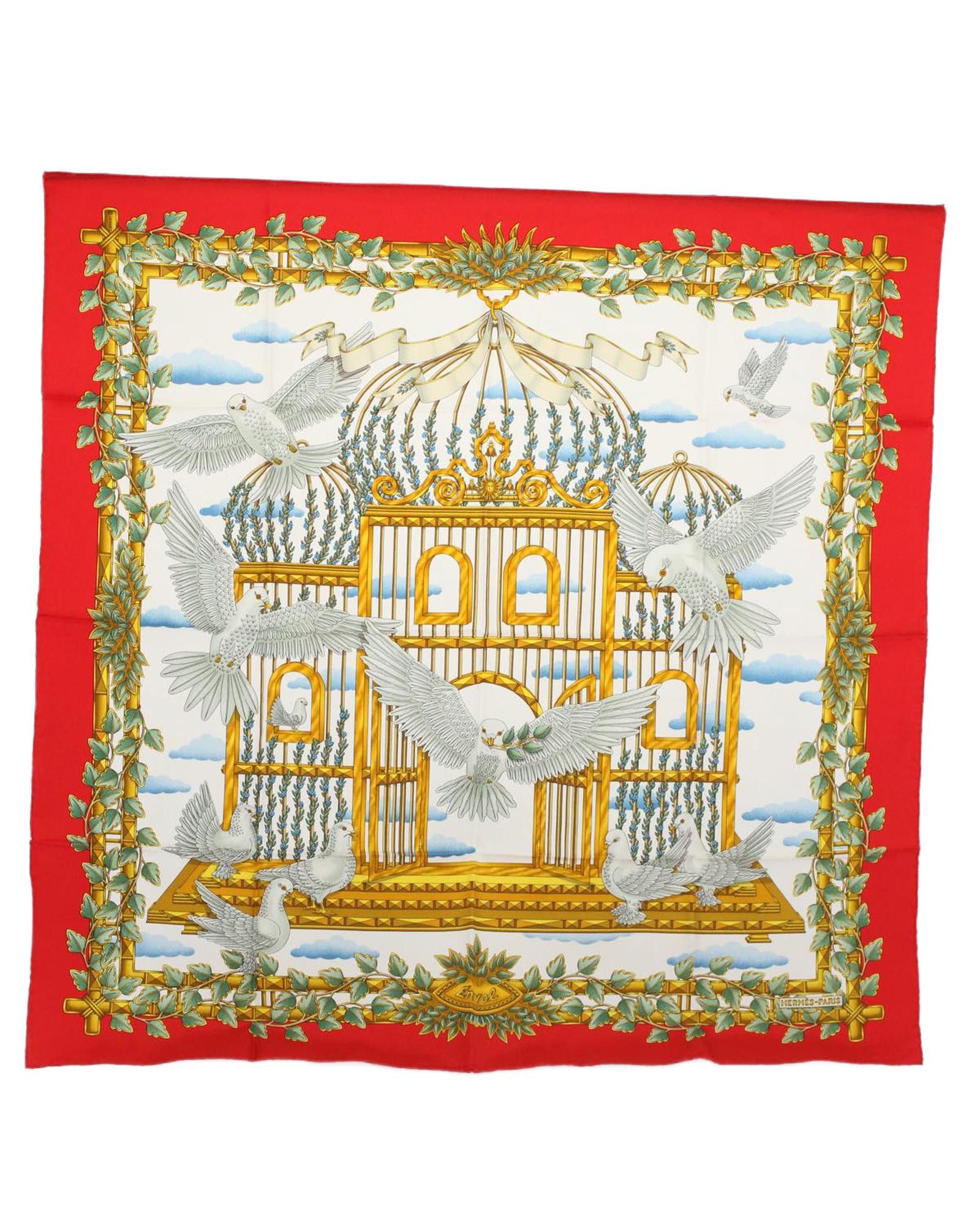 image of Hermes Captivating Red Silk Scarf, Women's