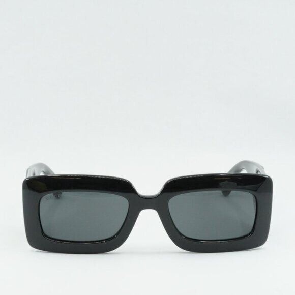 Gucci Gucci GG0811S 001 Sunglasses Black Rectangle Frame, Grey Size ONE SIZE - 2 Thumbnail