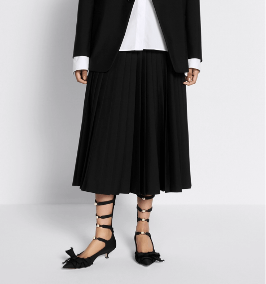 Dior o1w1db11225 421J04 Flared Mid-Length Skirt in Black Size 25" / US 0 / IT 36 - 5 Thumbnail