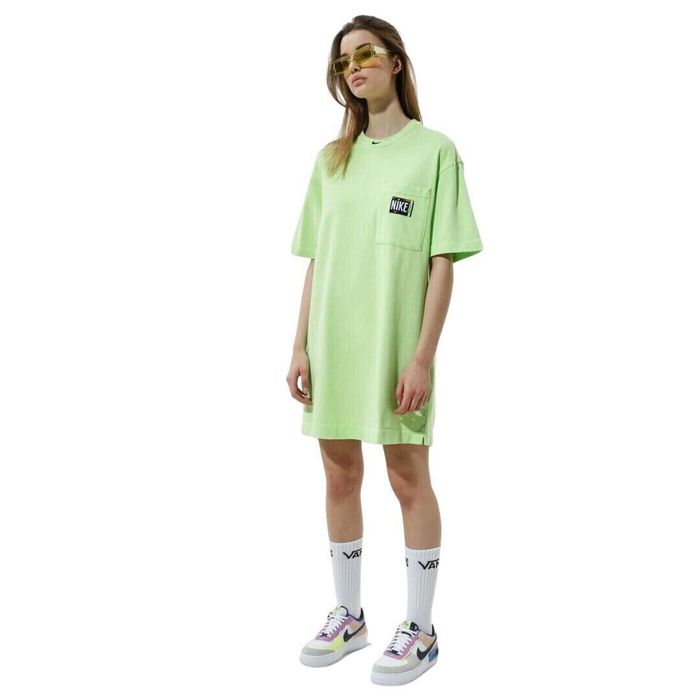 Nike Nike Lime Green Center Swoosh Pocket Oversized T Shirt Dress Grailed