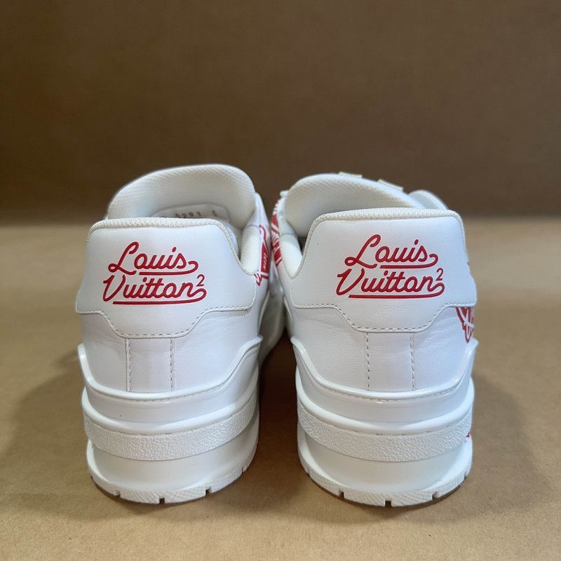 Louis Vuitton Nigo x LOUIS VUITTON White Red Low-Top Trainers -2508 Size US 6.5 / EU 39-40 - 2 Thumbnail