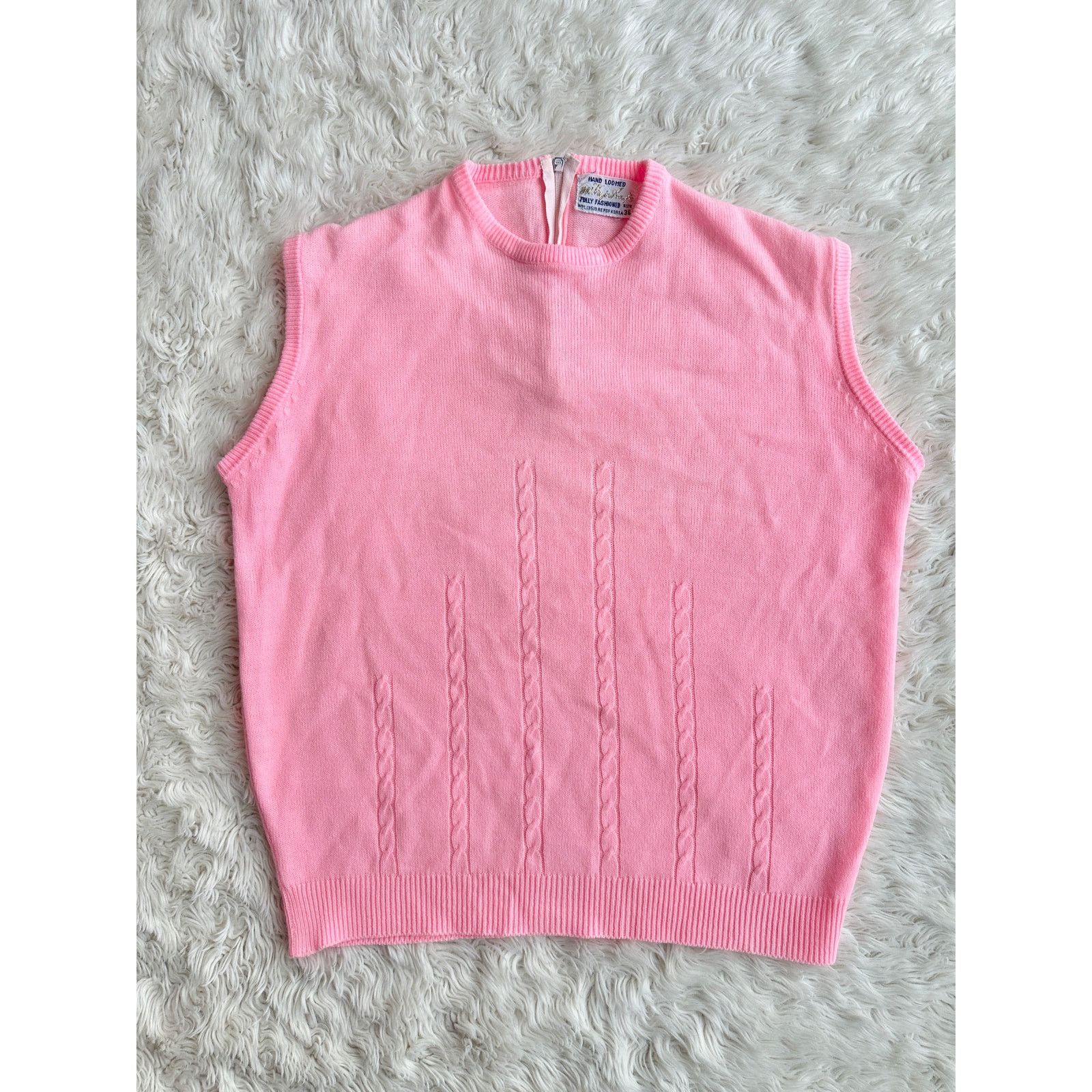Vintage Vintage 70's Pink Acrylic Sleeveless Sweater Size S / US 4 / IT 40 - 1 Thumbnail