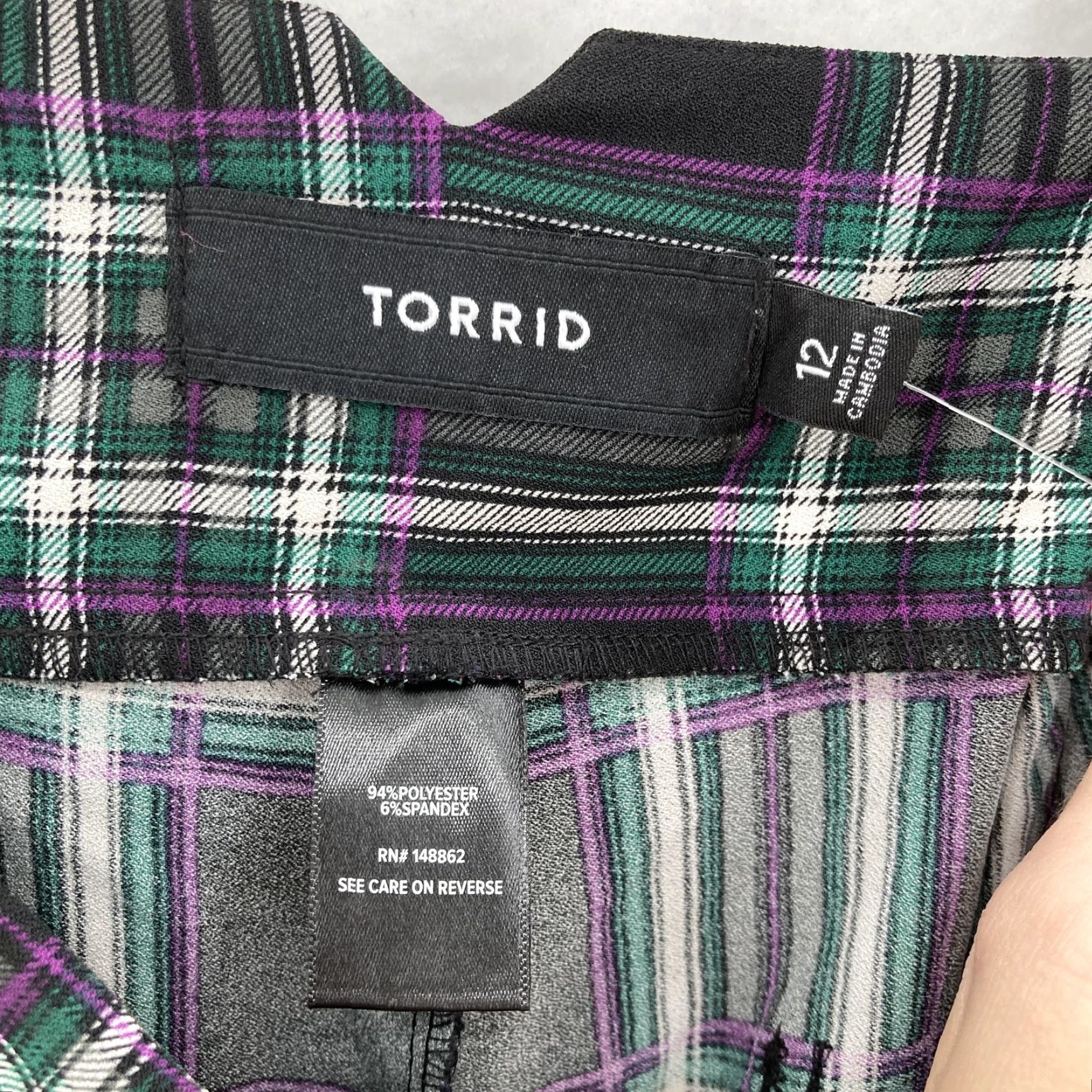 Torrid Torrid Pants Womens 12 Regular Delilah Plaid Wide Leg Studio Crepe High Rise NWT Size 34" / US 12 / IT 48 - 4 Thumbnail