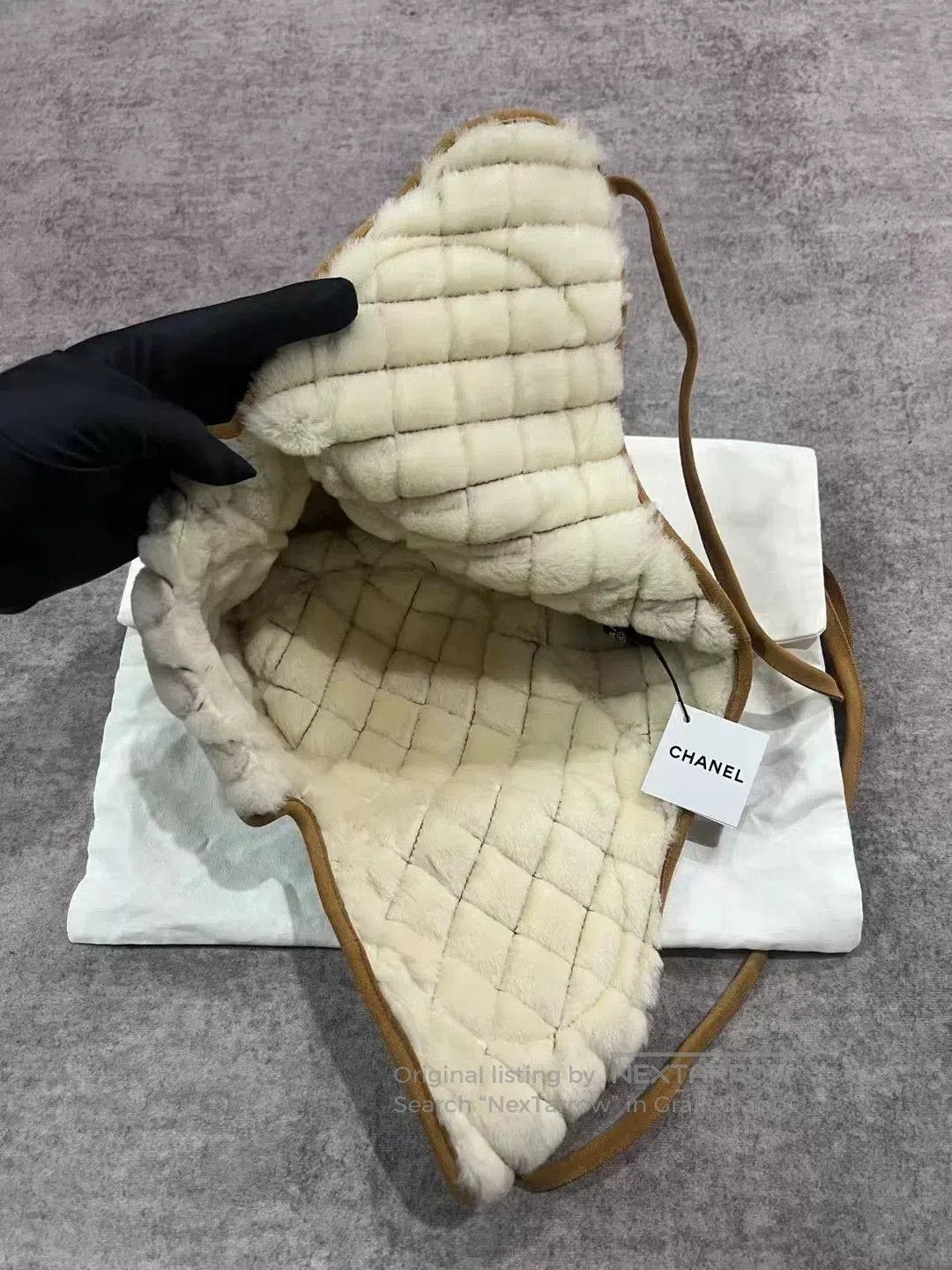 Chanel chanel khaki fleece hat. Size ONE SIZE - 5 Thumbnail