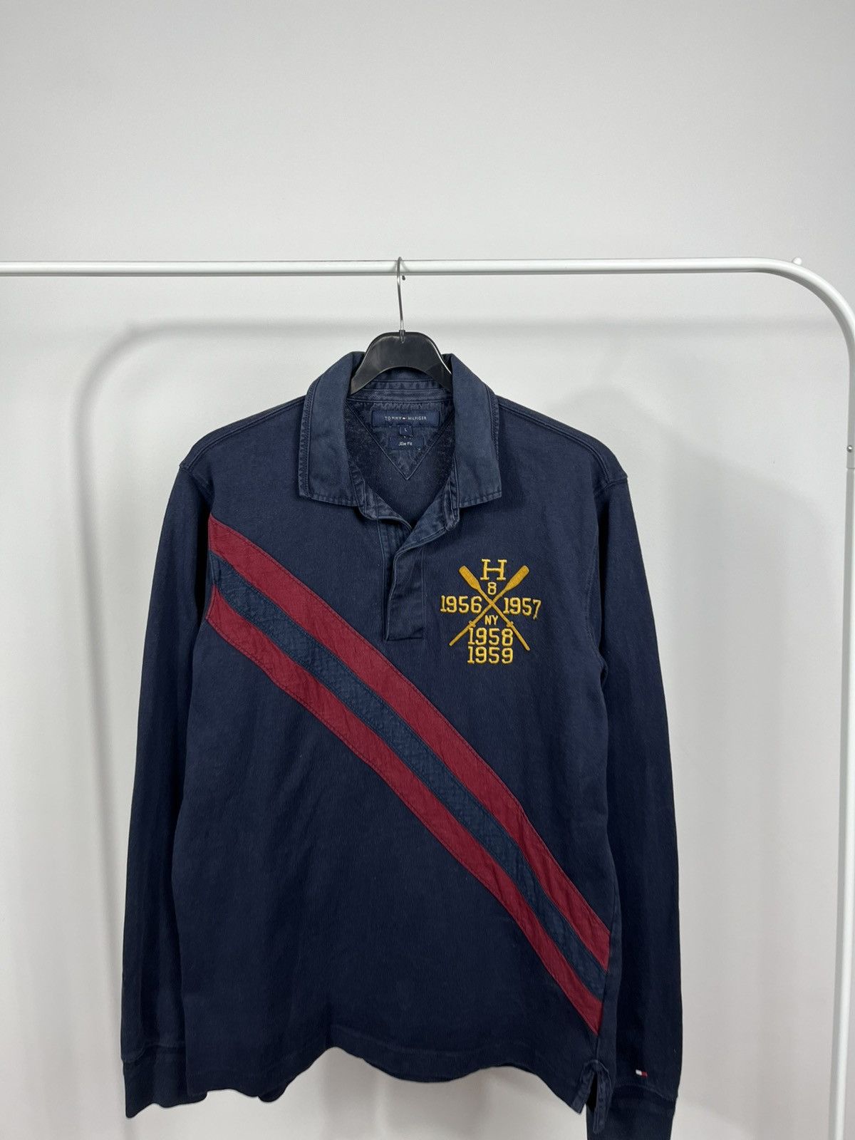 Tommy Hilfiger Tommy Hilfiger Long Sleeve Polo Rugby Shirt Embroidered L Size US L / EU 52-54 / 3 - 2 Thumbnail
