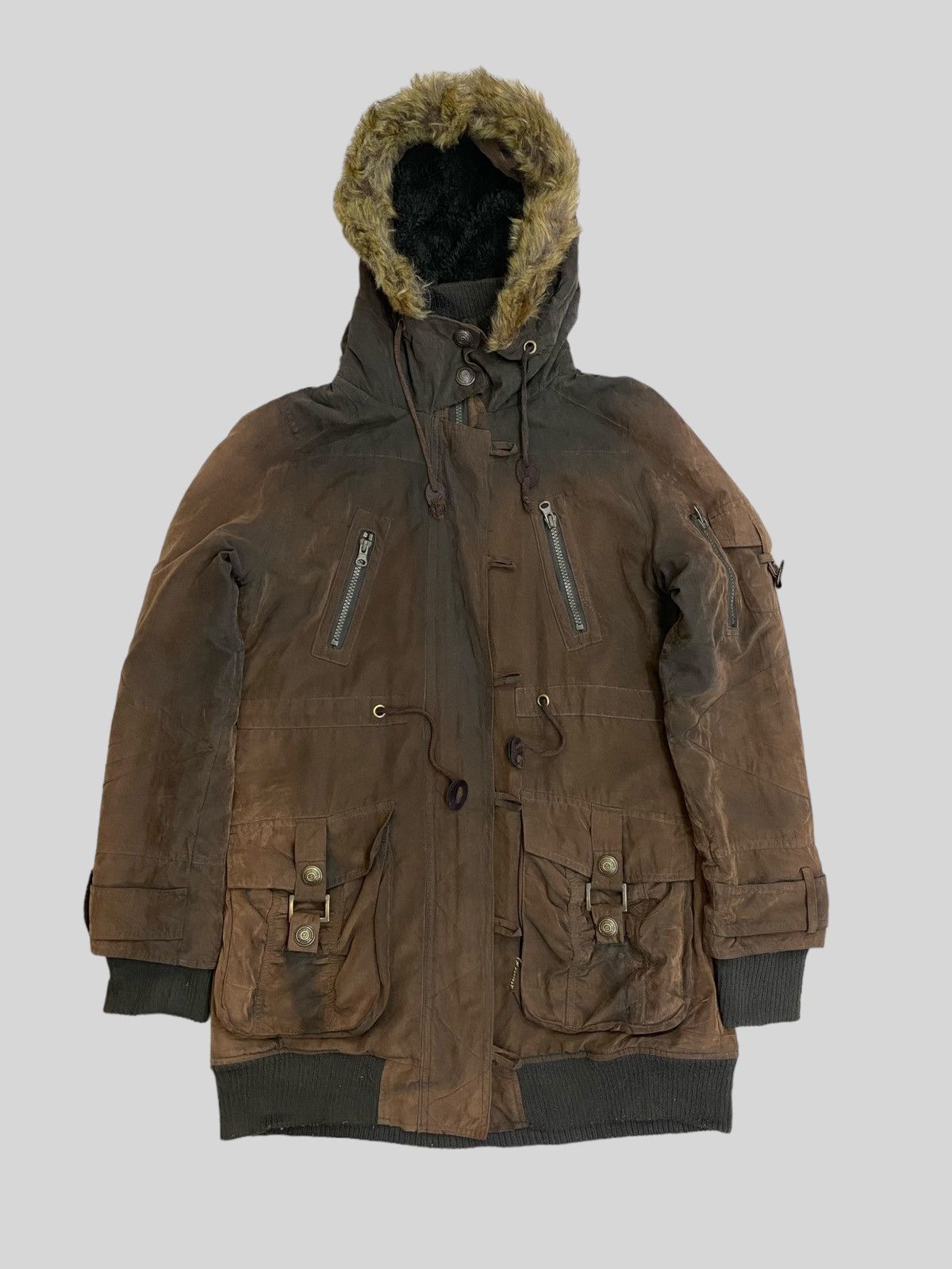 If Six Was Nine Vintage Japan C'estbien Vous Wool Fur Sunfaded Parka Jacket Size US S / EU 44-46 / 1 - 1 Thumbnail