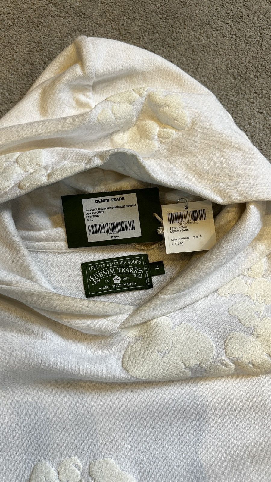 DENIM TEARS Denim Tears Hoodie White Size US S / EU 44-46 / 1 - 3 Thumbnail