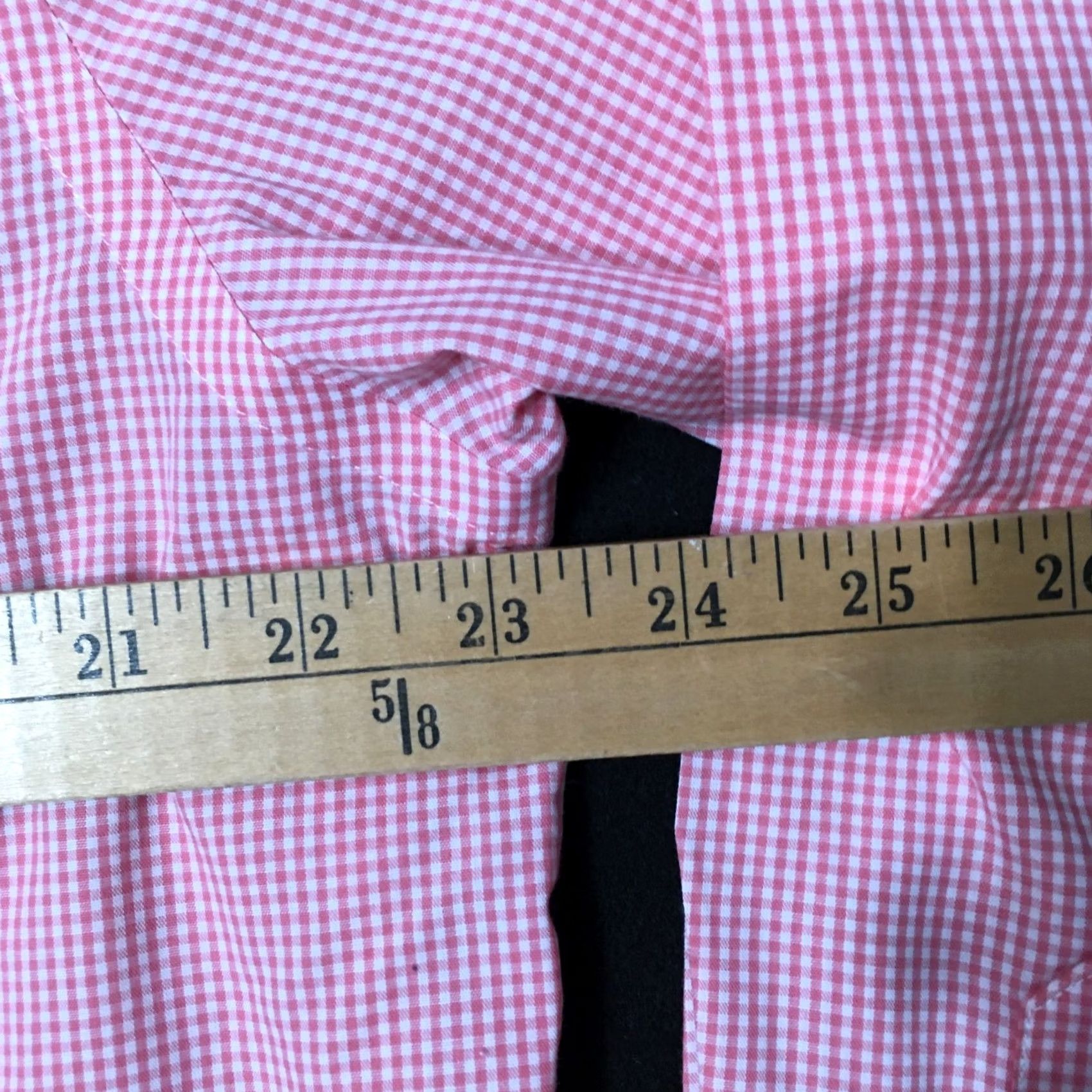 Stafford Stafford Dress Shirt Mens 16.5 32/33 PINK CHECK Button Up TRAVEL EASY CARE Size 46R - 6 Thumbnail