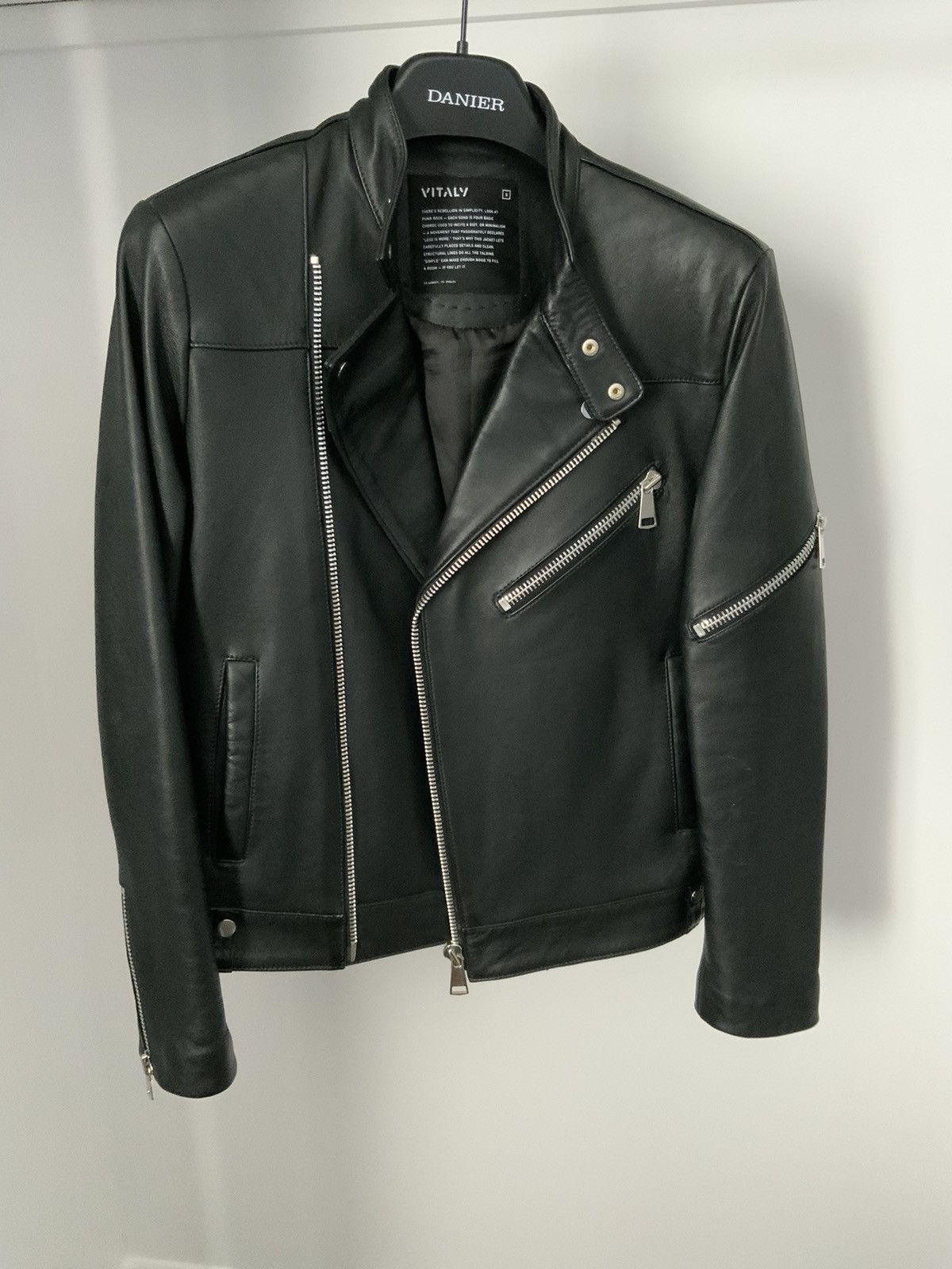 image of Vitaly Design Leather Jacket in Black, Men's (Size Small)