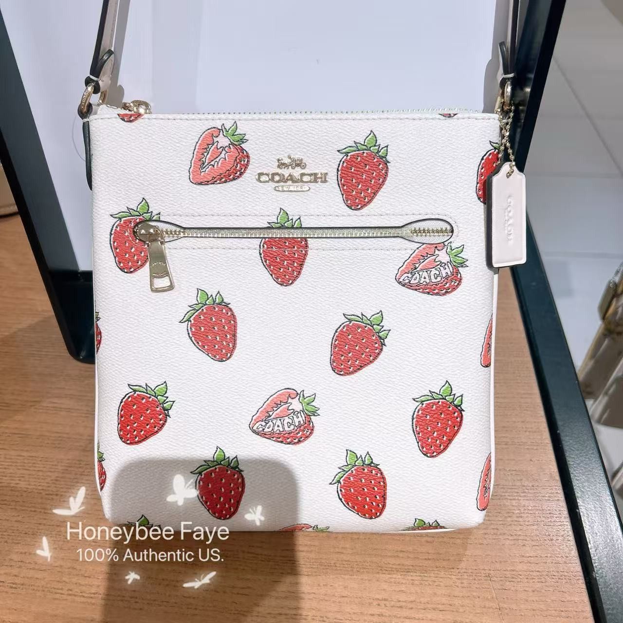 Coach NWT Coach Mini Rowan File Bag With Strawberry Print CAQ09 Size ONE SIZE - 3 Thumbnail